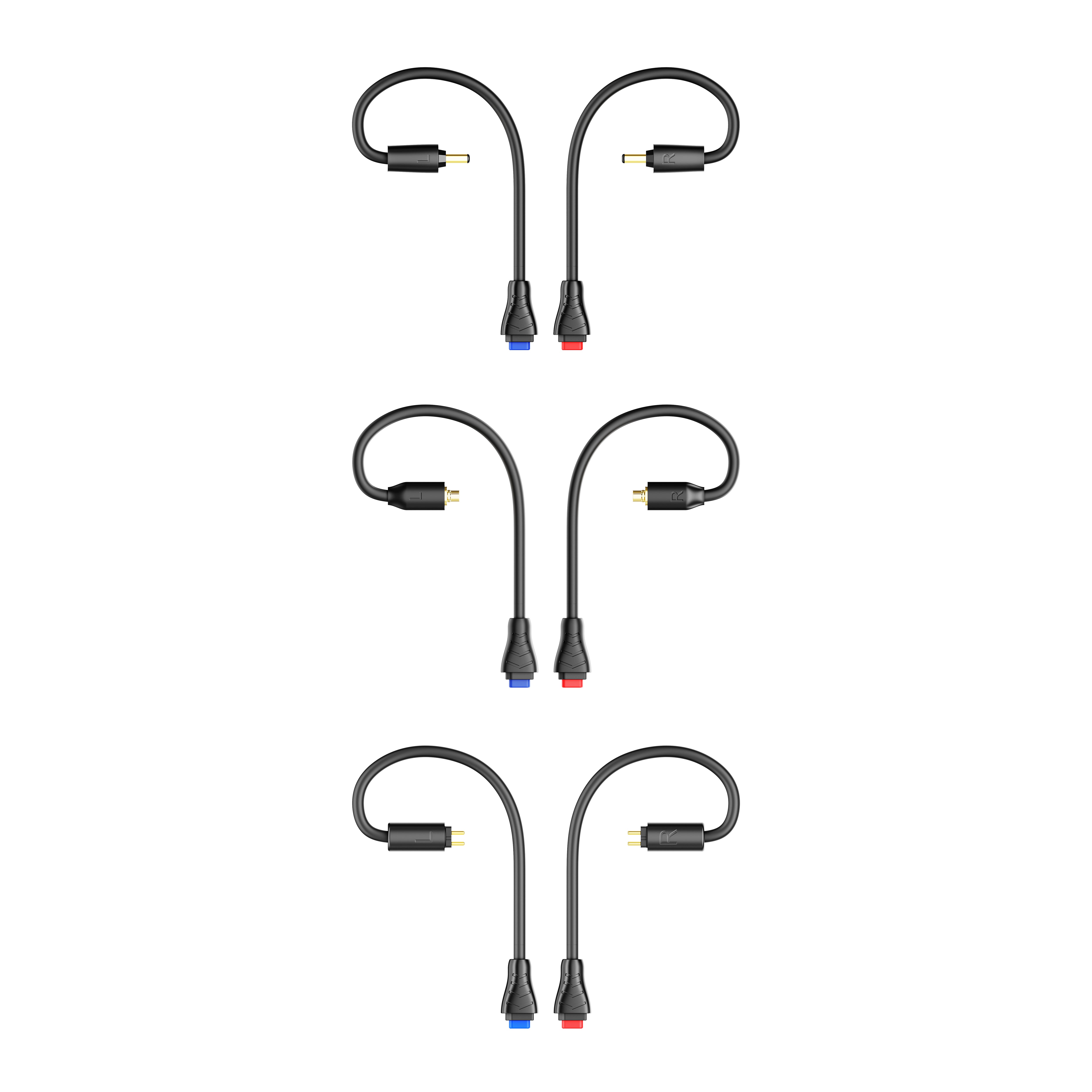 Set of 3 interchangeable connectors to fit a wide range of popular in-ear monitors: MMCX, 2-pin (0.78 mm), and DC for MEE audio BT3 Bluetooth Wireless Adapter Cable