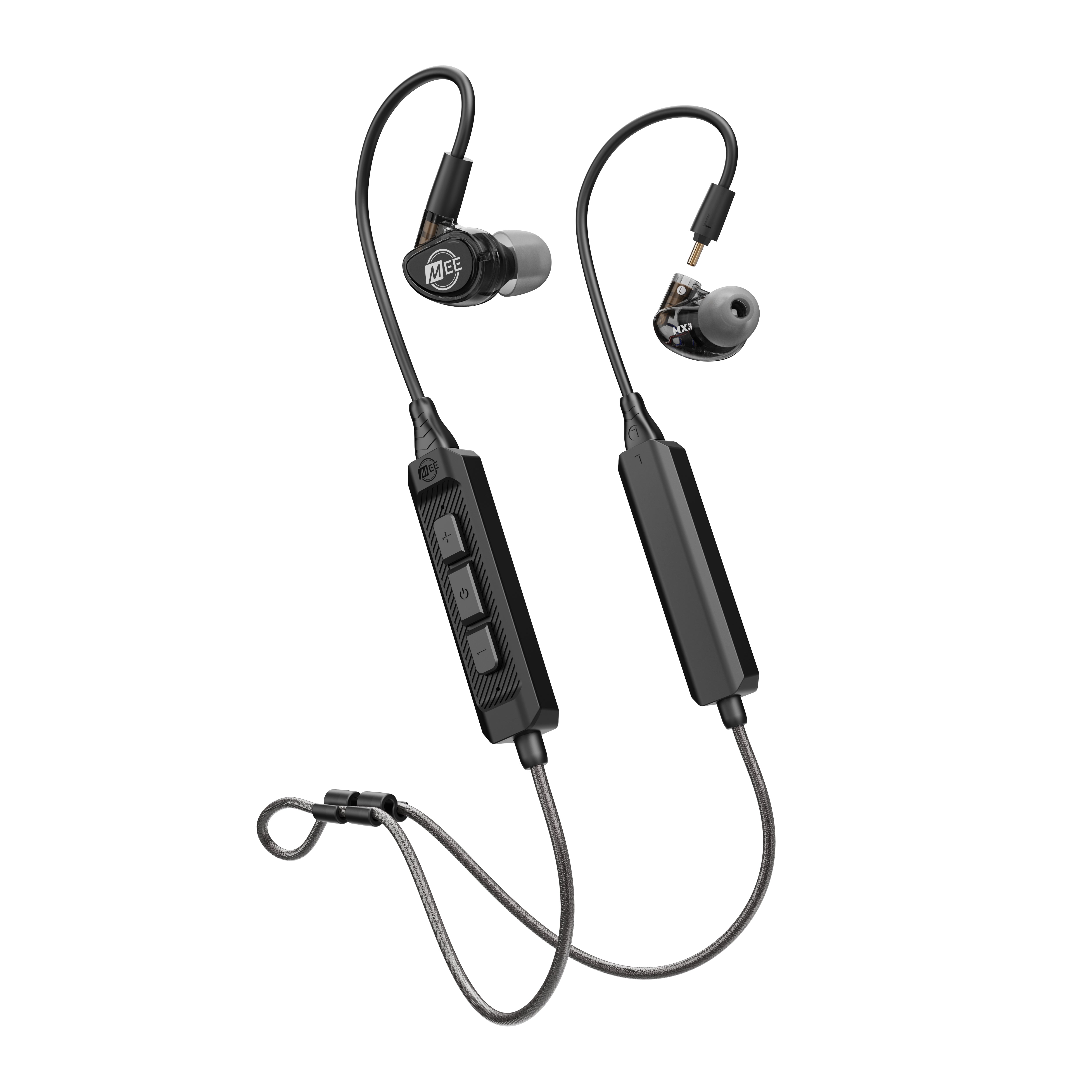MEE audio MX3 PRO Musicians' In-Ear Monitors Wired + Wireless Combo Pack: Includes MX3 PRO Triple-Driver Hybrid IEMs, 2 Cables, and BT3 Hi-Res Bluetooth Audio Adapter w/aptX, LDAC, & Headset (Black)