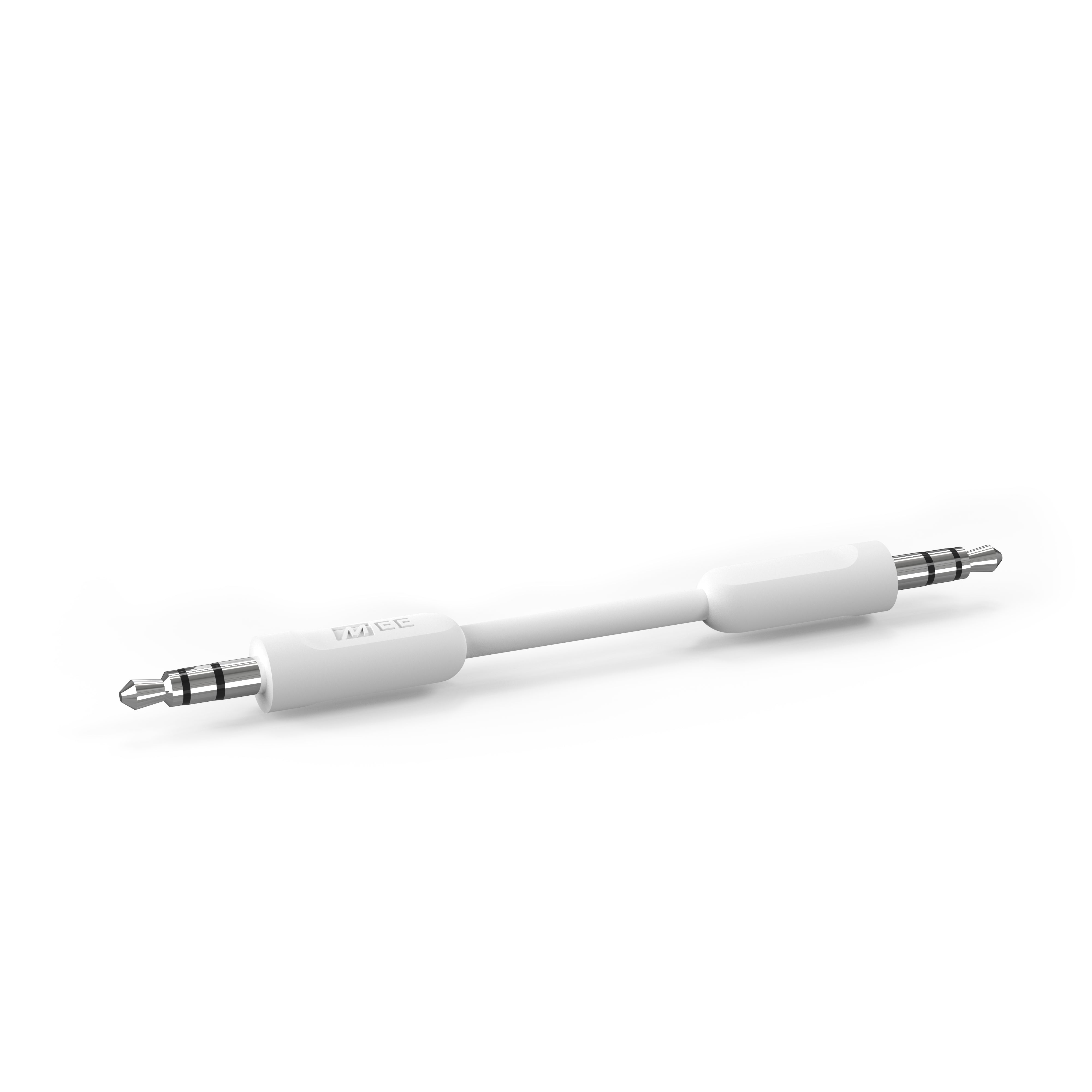 White audio cable adapter on a white background