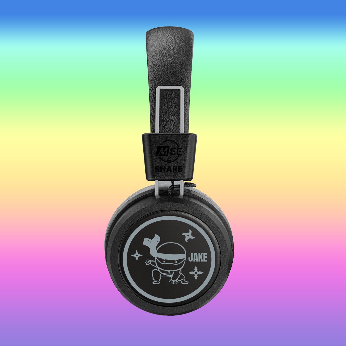 MEE audio KidJamz Share Bluetooth Wireless Headphones for Kids with Multipoint, LED Lights, 85dB Volume Limiter, Microphone, 40h battery; Childrens Headset for School/iPhone/iPad/Tablet