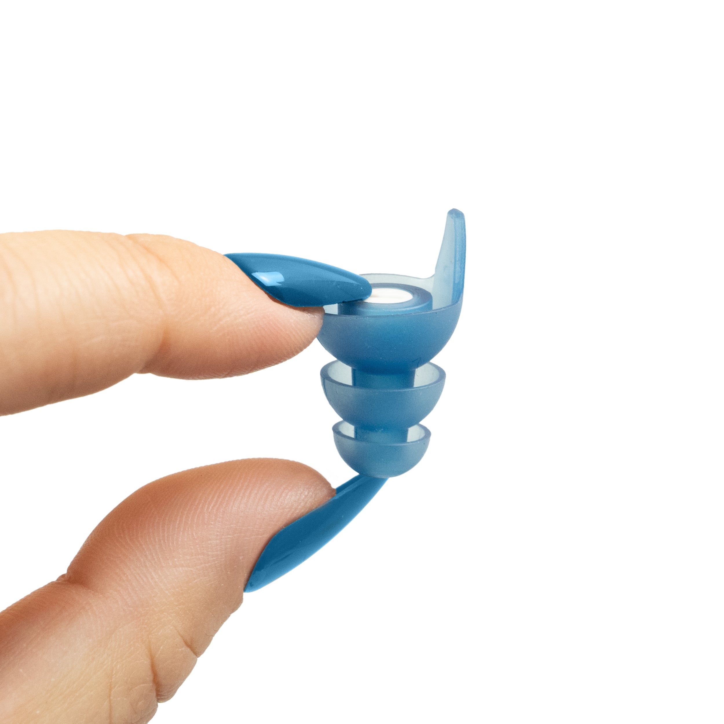 hand holding earplug