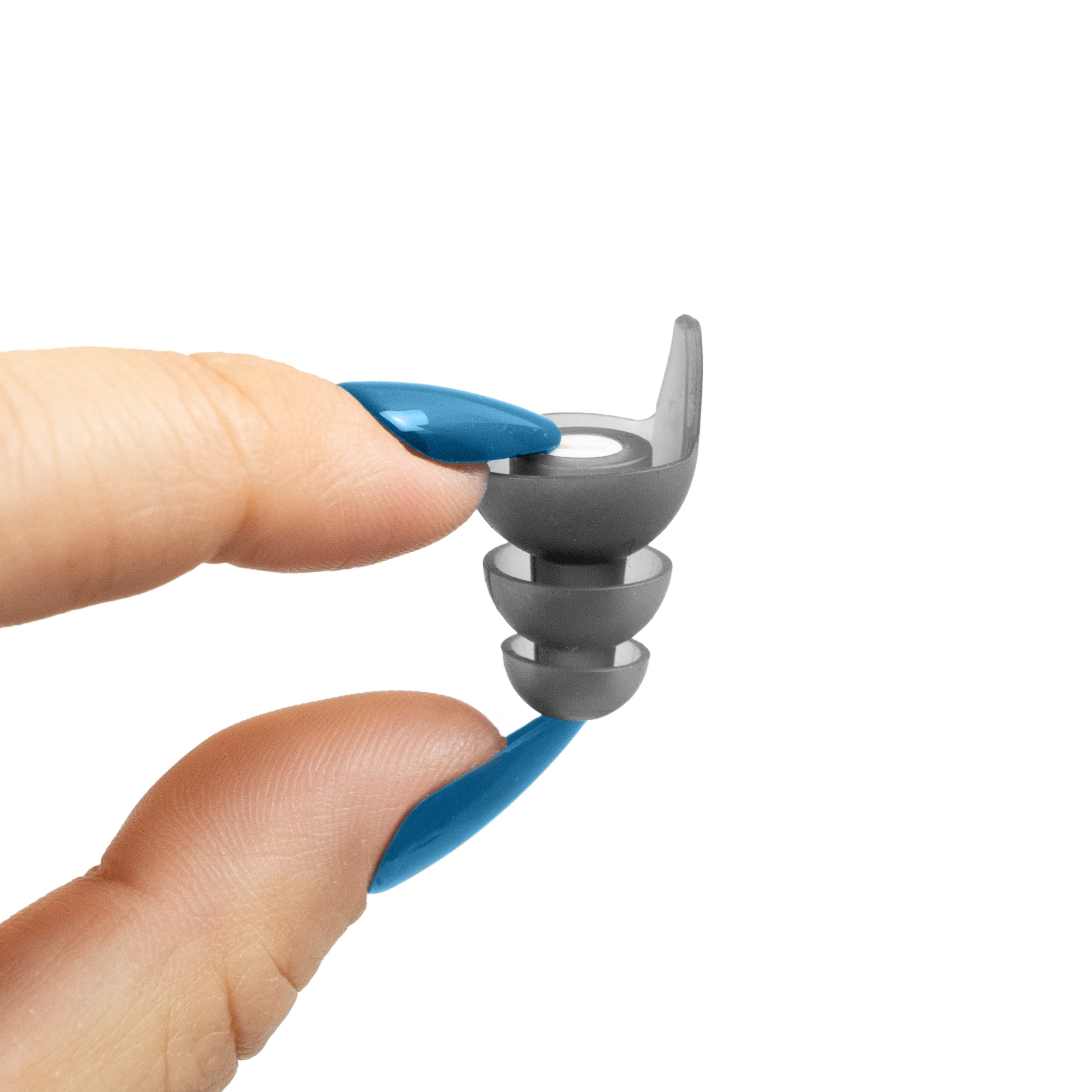 hand holding earplug