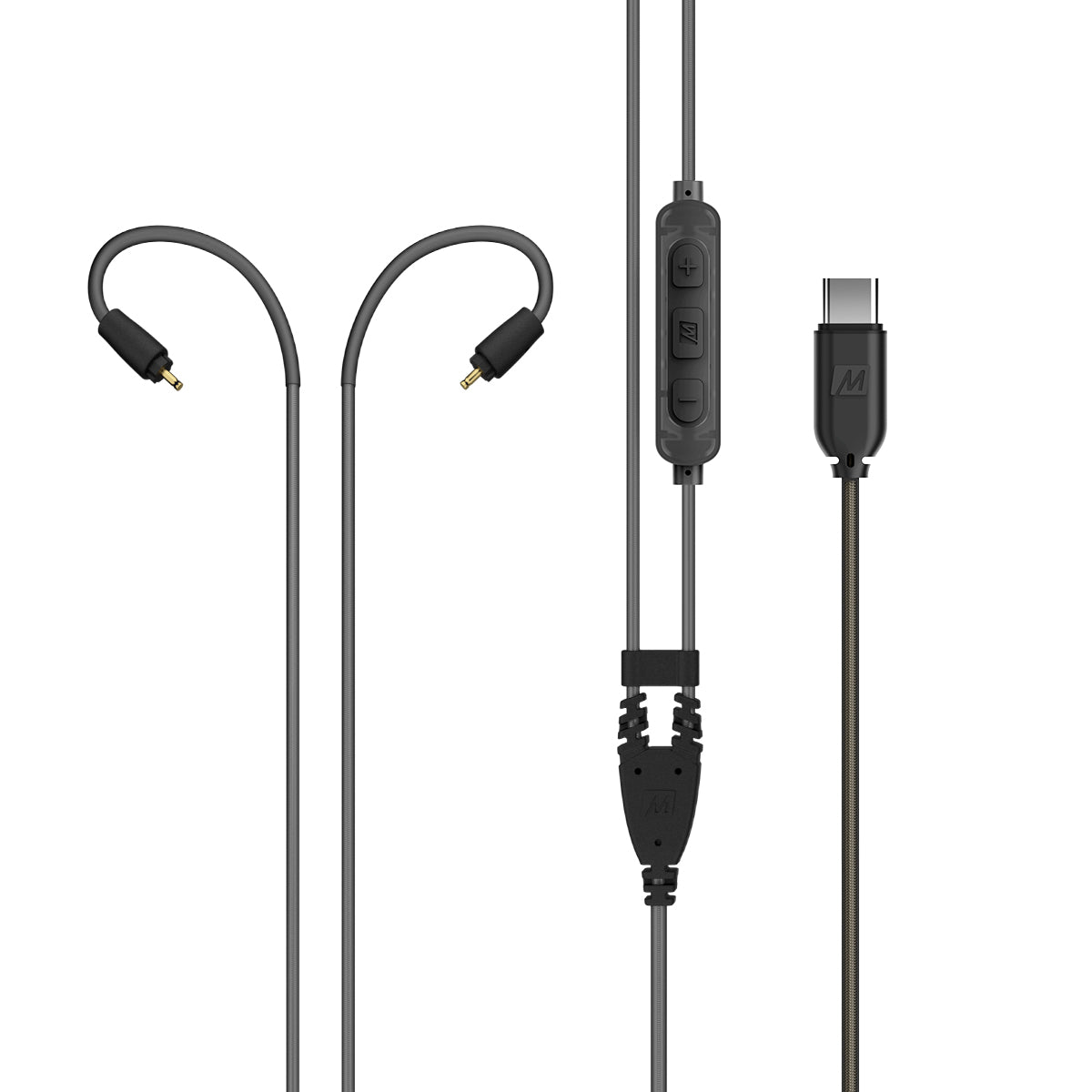 Black M6 PRO and MX Series Headset cable with a USB-C connector on a white background