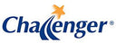 Logo of "challenger," featuring stylized blue text with a golden star above the letter "g.
