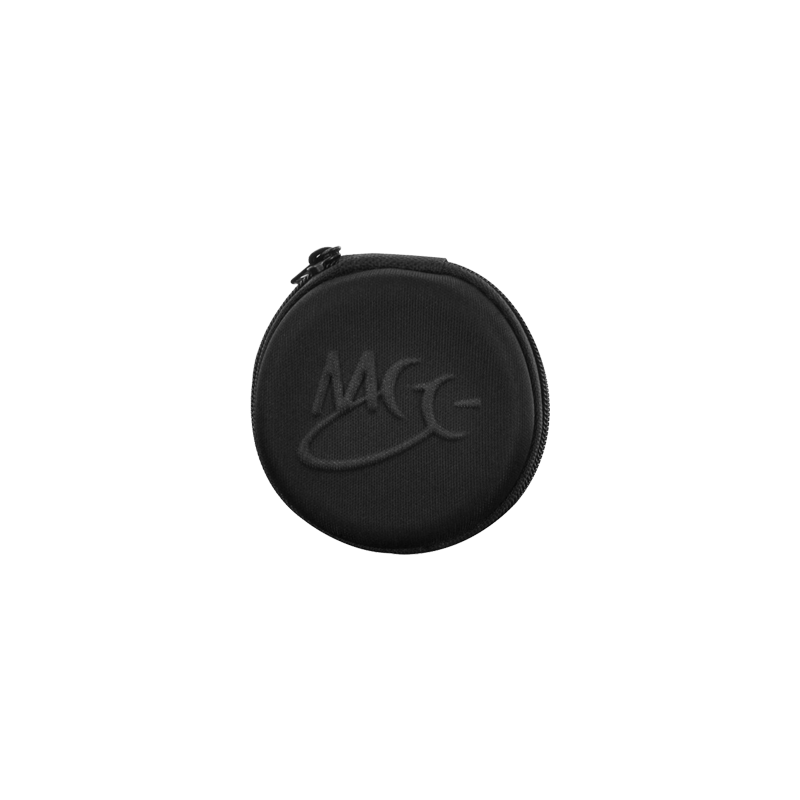Image of Neoprene Round Zippered Carrying Case for Earphones.