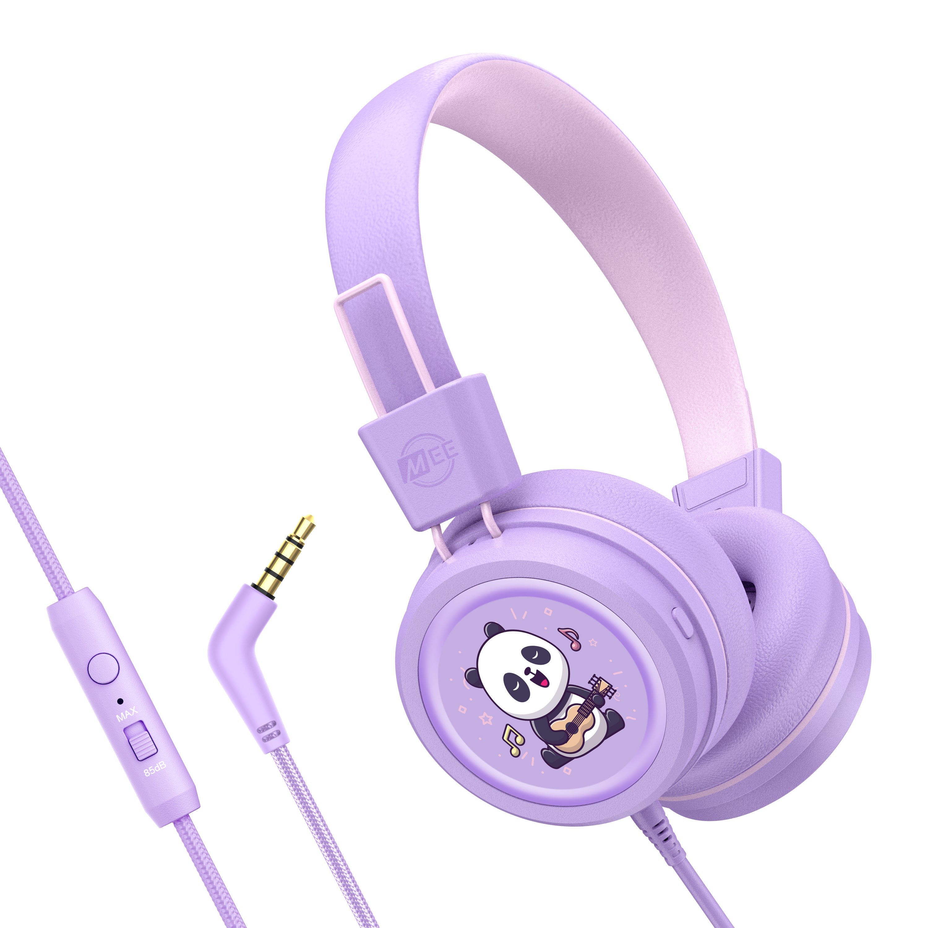 MEE audio KidJamz KJ55 Wired Children’s Headphones with 3.5mm Plug, Colorful Graphics, Volume Limiter & Microphone, Adjustable On-Ear Kids Headset for Online Learning/School/Travel/Tablet