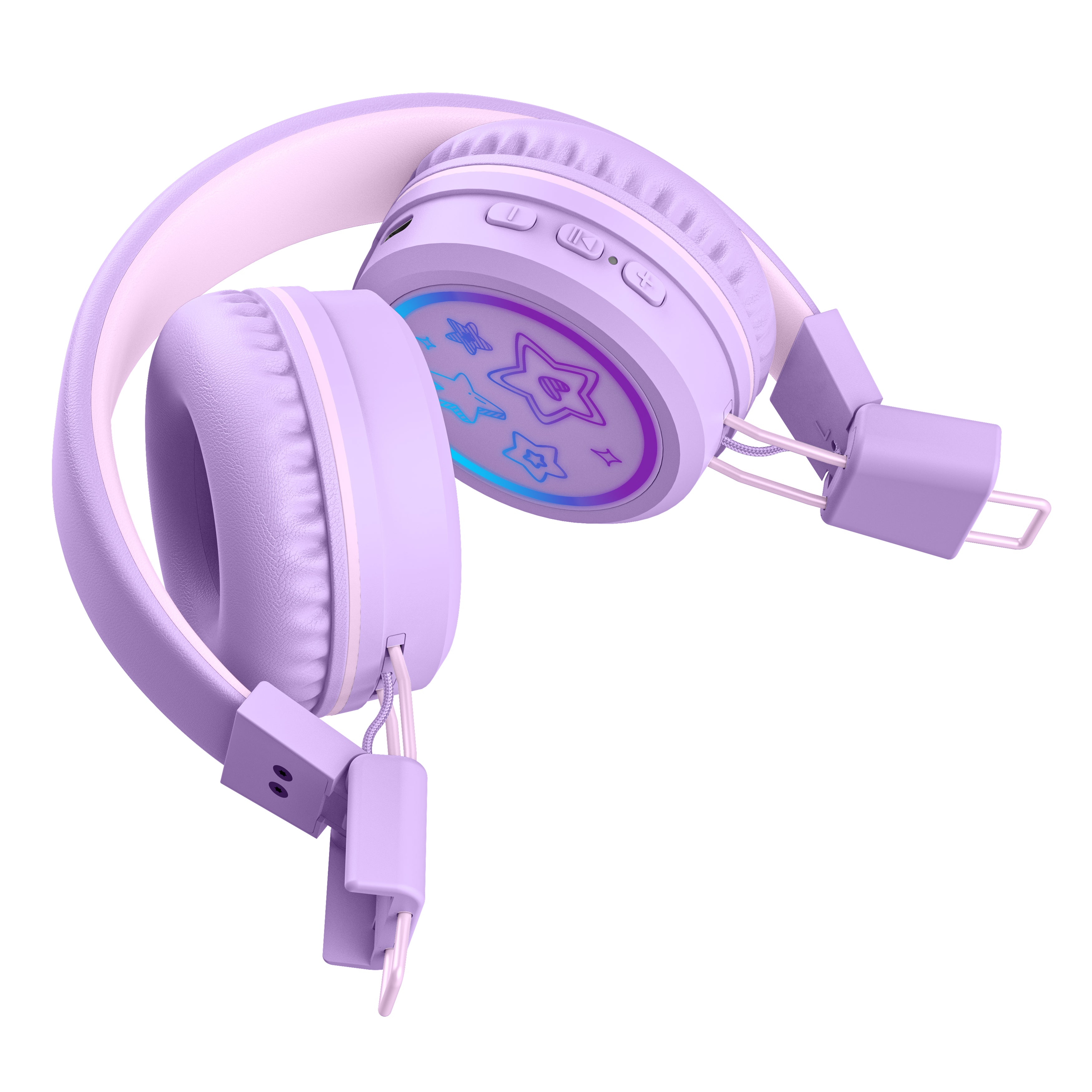 Image of MEE audio KidJamz KJ55BT Bluetooth Wireless Safe Listening Headphones for Children with LED Lights, 85dB Volume Limiter, Microphone, & 40h battery; Kids Headset for School / iPhone / iPad / Tablet