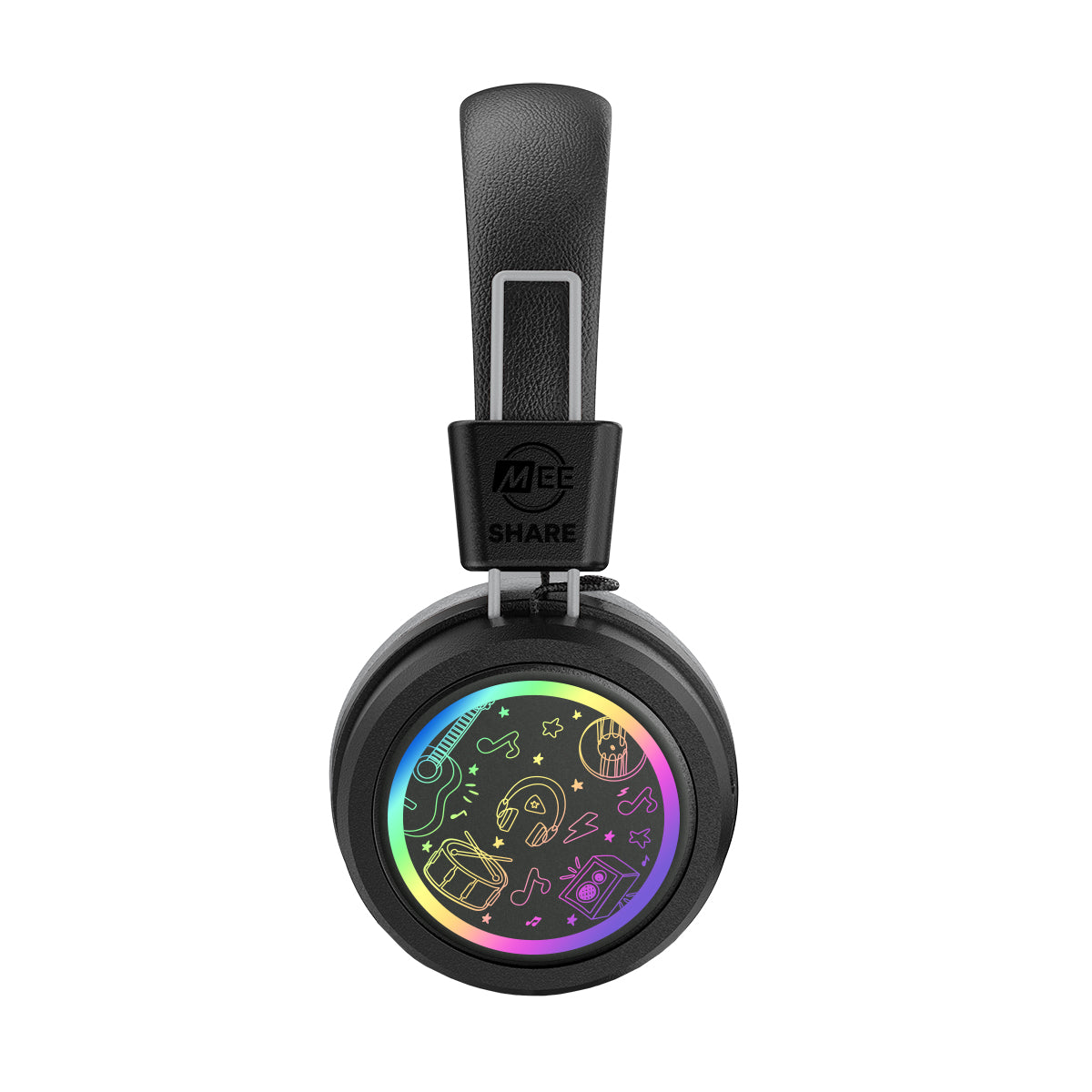 MEE audio KidJamz Share Bluetooth Headphones for Kids with Wireless Audio Sharing, LED Lights, 85dB Volume Limiter, Microphone, 40h battery; Childrens Headset for School/iPhone/iPad/Tablet