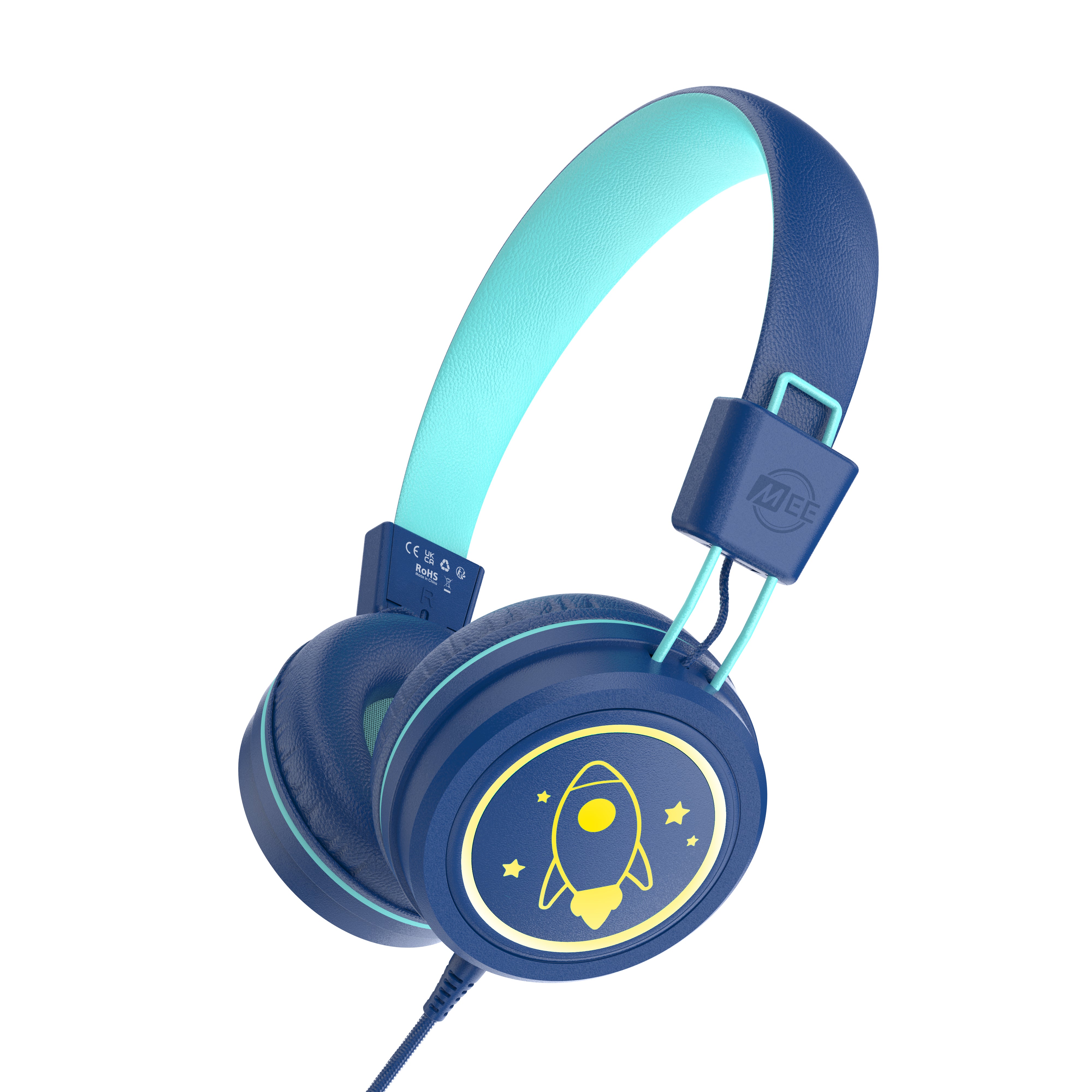Image of KidJamz KJ55 Safe Listening USB-C Headphones for Kids with LED Lights.