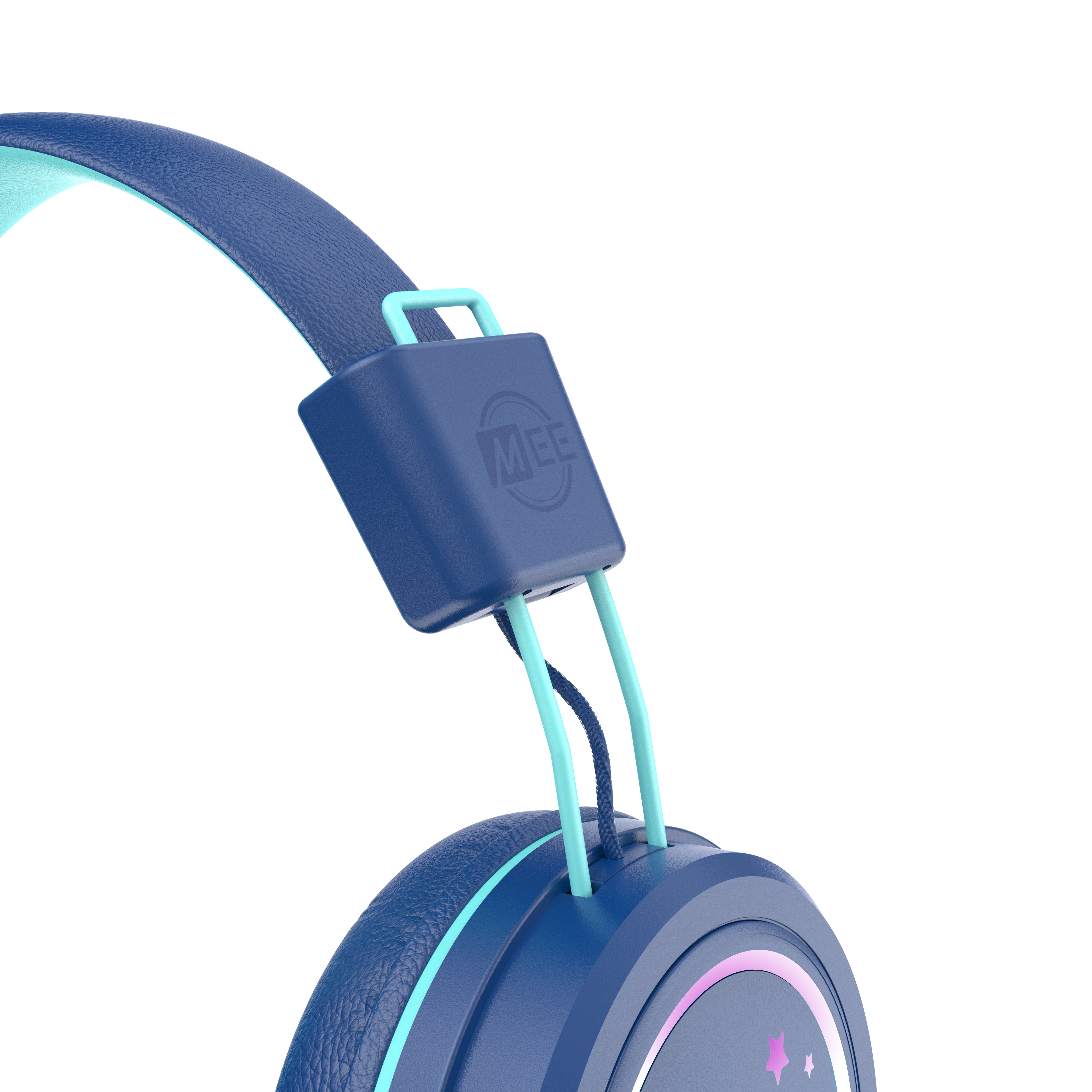 Image of MEE audio KidJamz KJ55BT Bluetooth Wireless Safe Listening Headphones for Children with LED Lights, 85dB Volume Limiter, Microphone, & 40h battery; Kids Headset for School / iPhone / iPad / Tablet