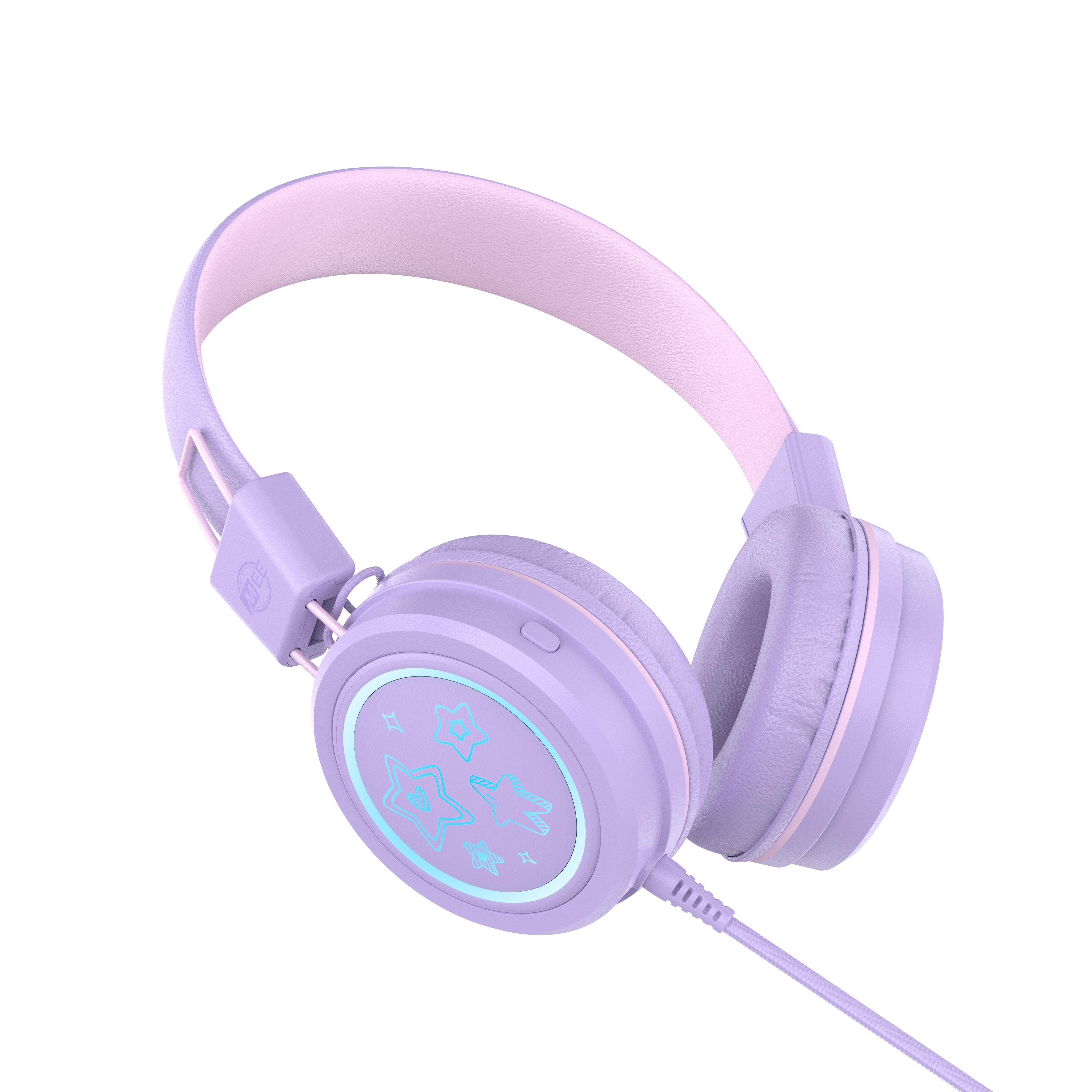 Image of KidJamz KJ55 Safe Listening USB-C Headphones for Kids with LED Lights.
