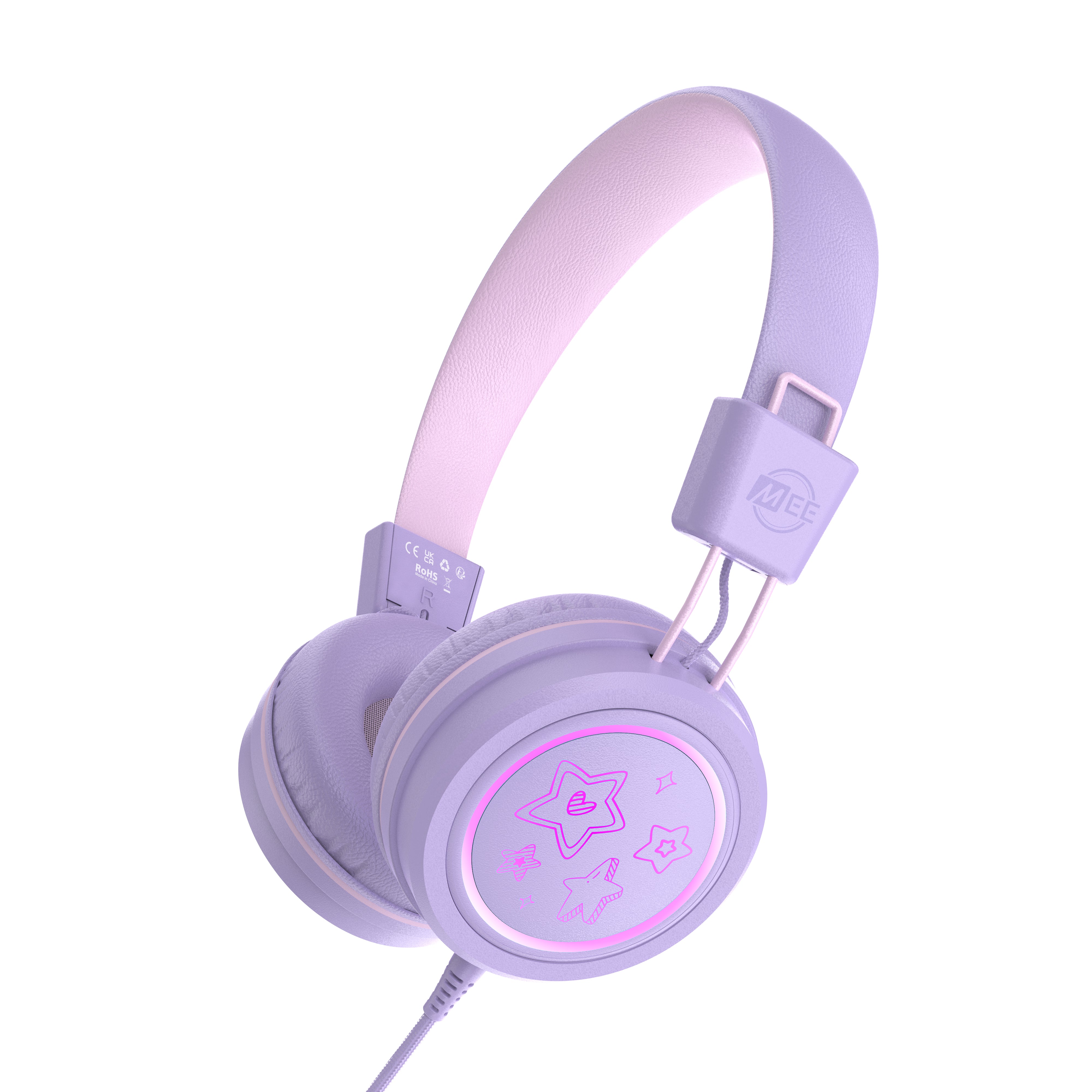 Image of KidJamz KJ55 Safe Listening USB-C Headphones for Kids with LED Lights.