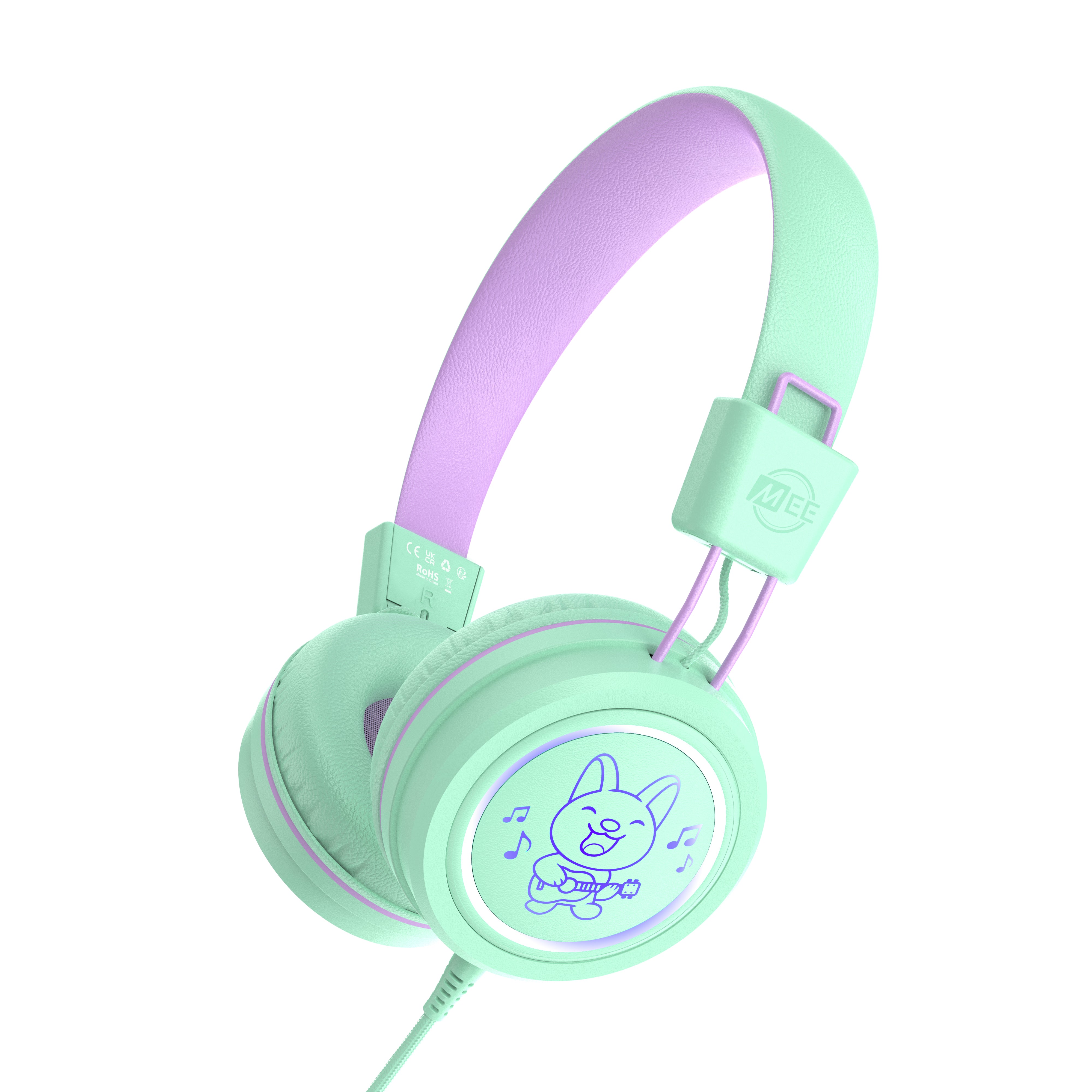 Image of KidJamz KJ55 Safe Listening USB-C Headphones for Kids with LED Lights.