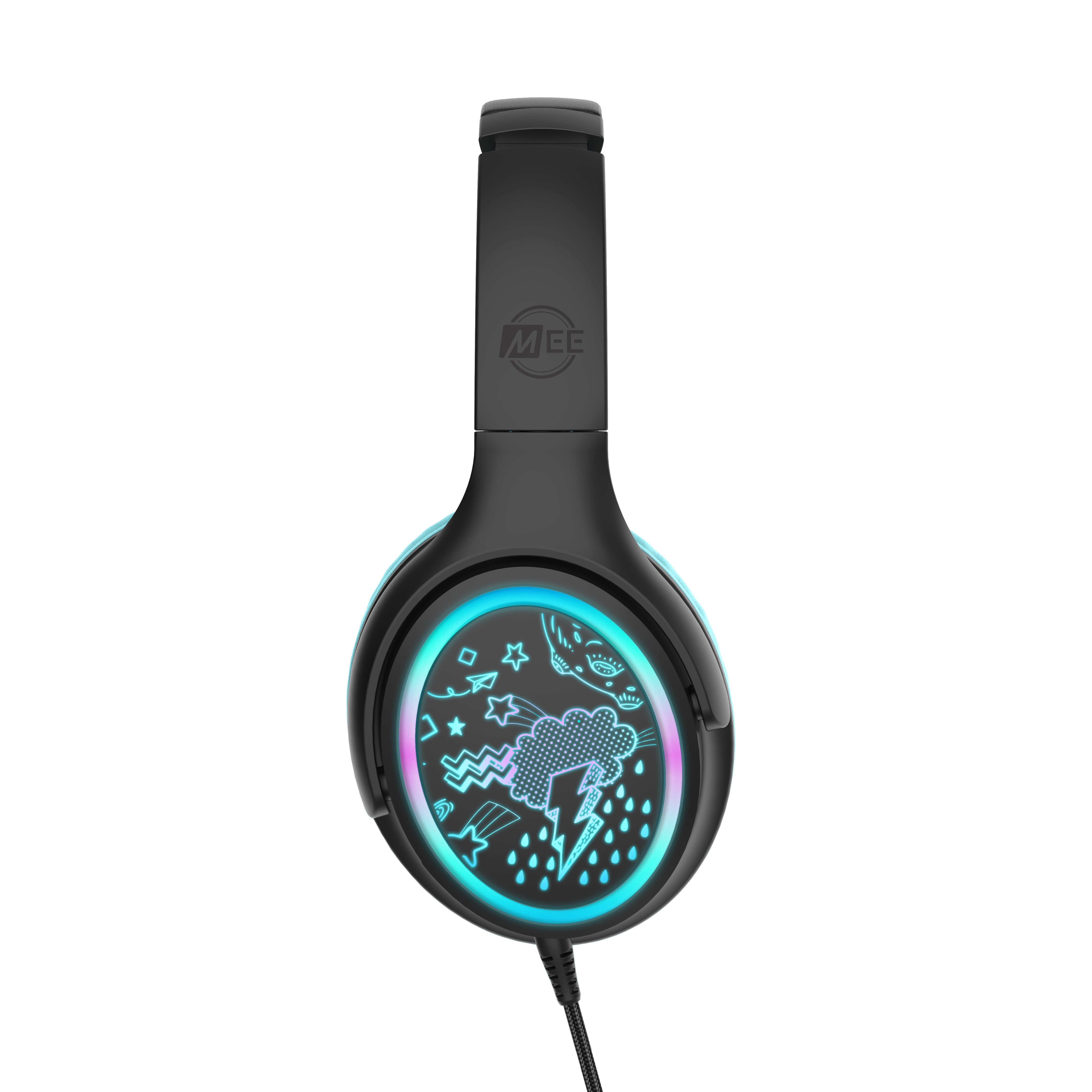 KidJamz KJ65U Safe Listening USB-C Over-Ear Headphones for Kids with LED Lights (USB Type C)
