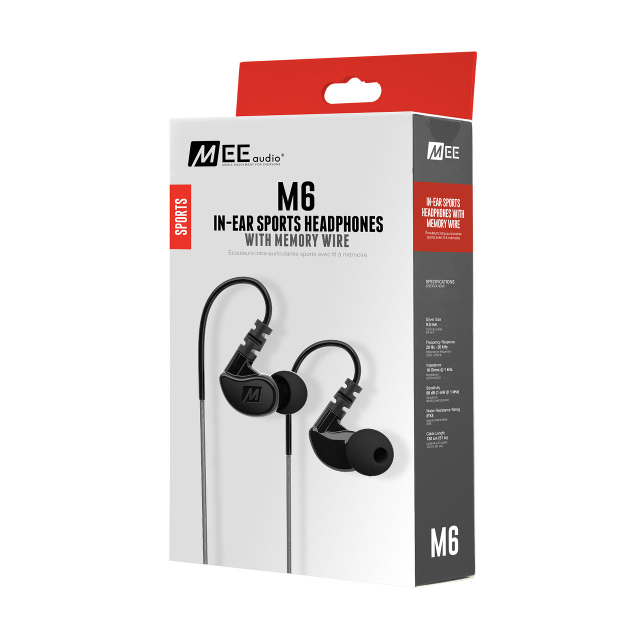 Image of M6 In-Ear Sports Headphones with Memory Wire (3.5mm Plug).