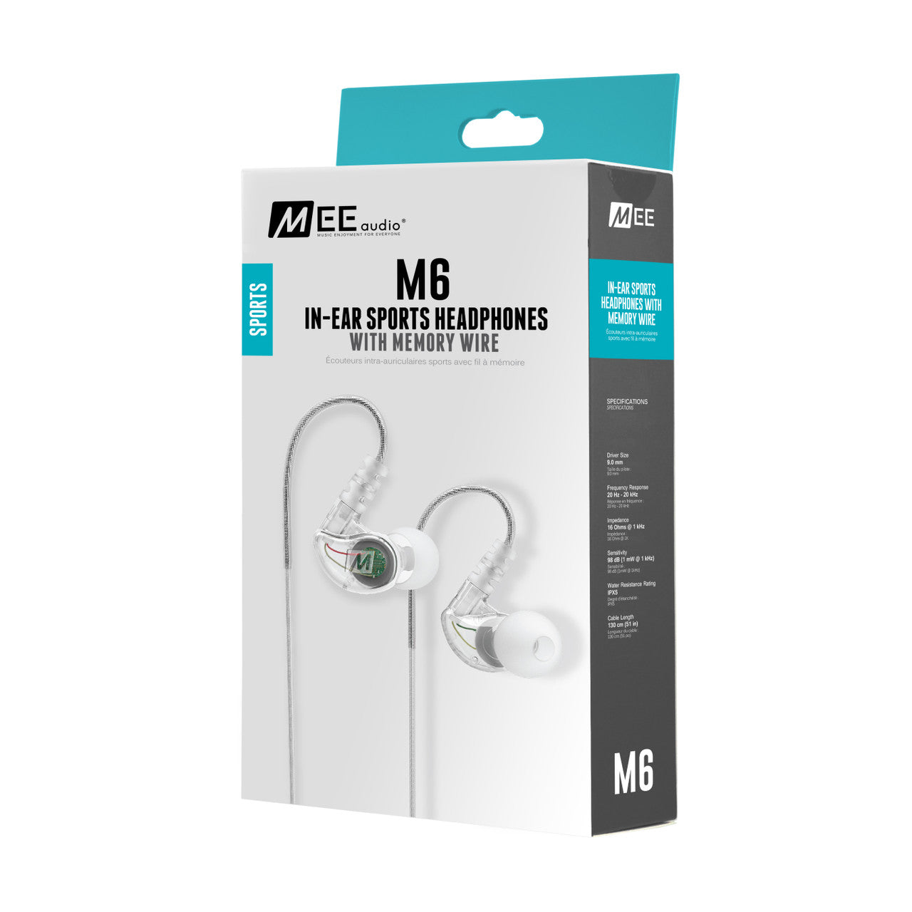 Image of M6 In-Ear Sports Headphones with Memory Wire (3.5mm Plug).