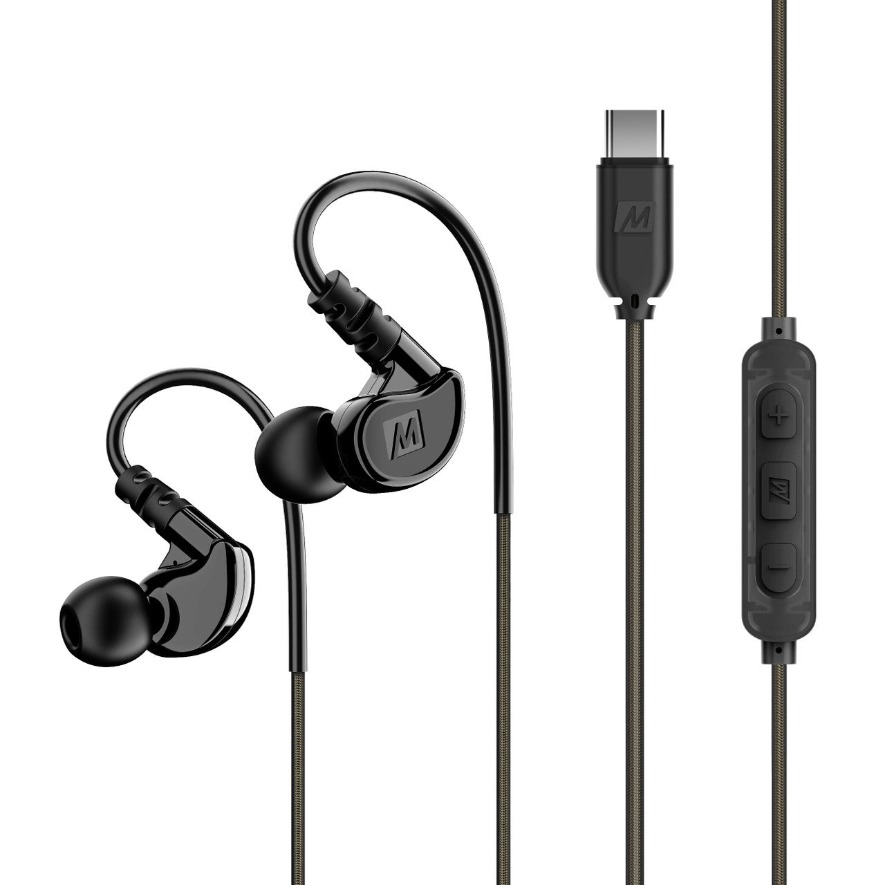 MEE audio M6 USB Type C Sport Wired Earbuds with Memory Wire Earhooks