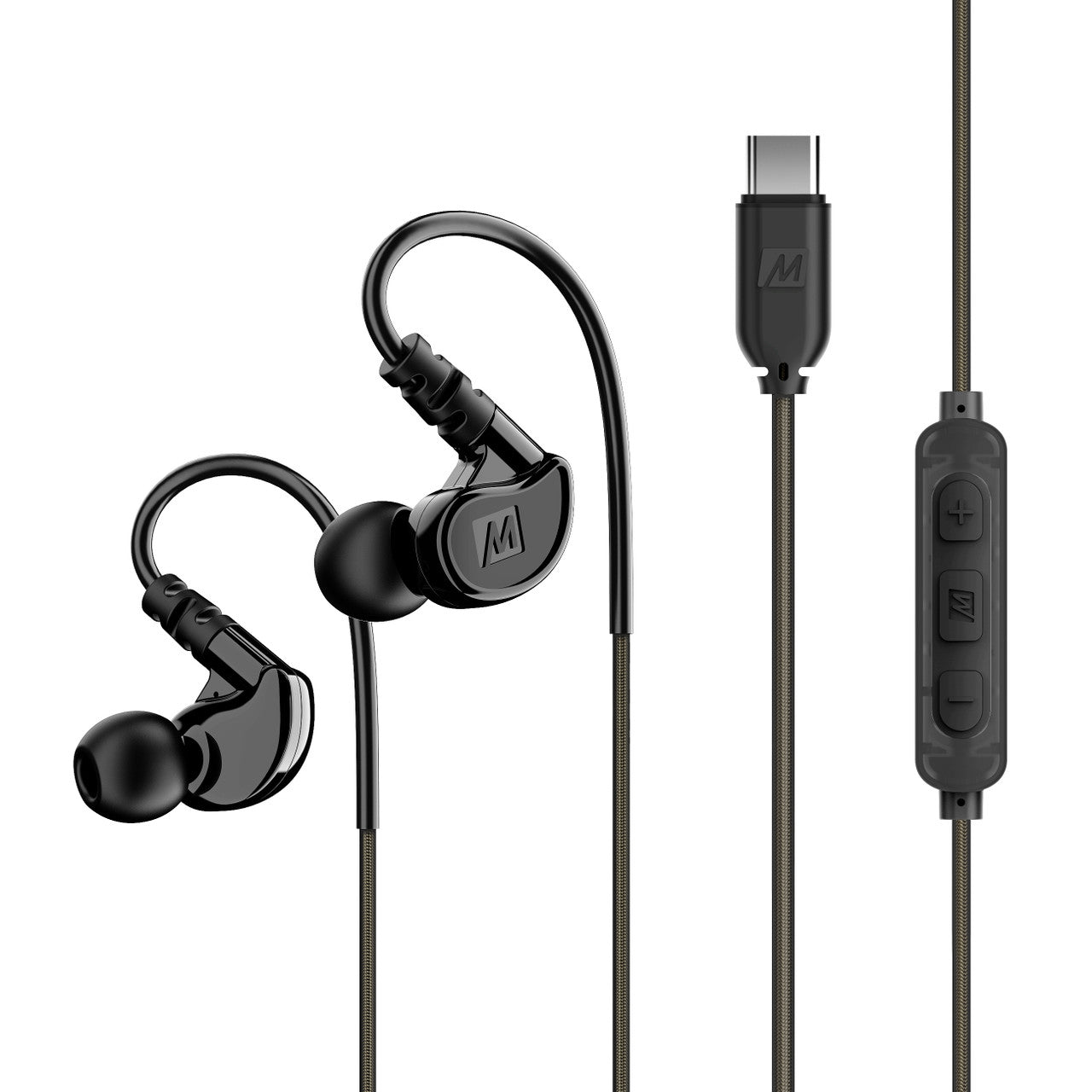 M6 In-Ear Sports Headphones with Memory Wire and Headset (USB-C Plug)
