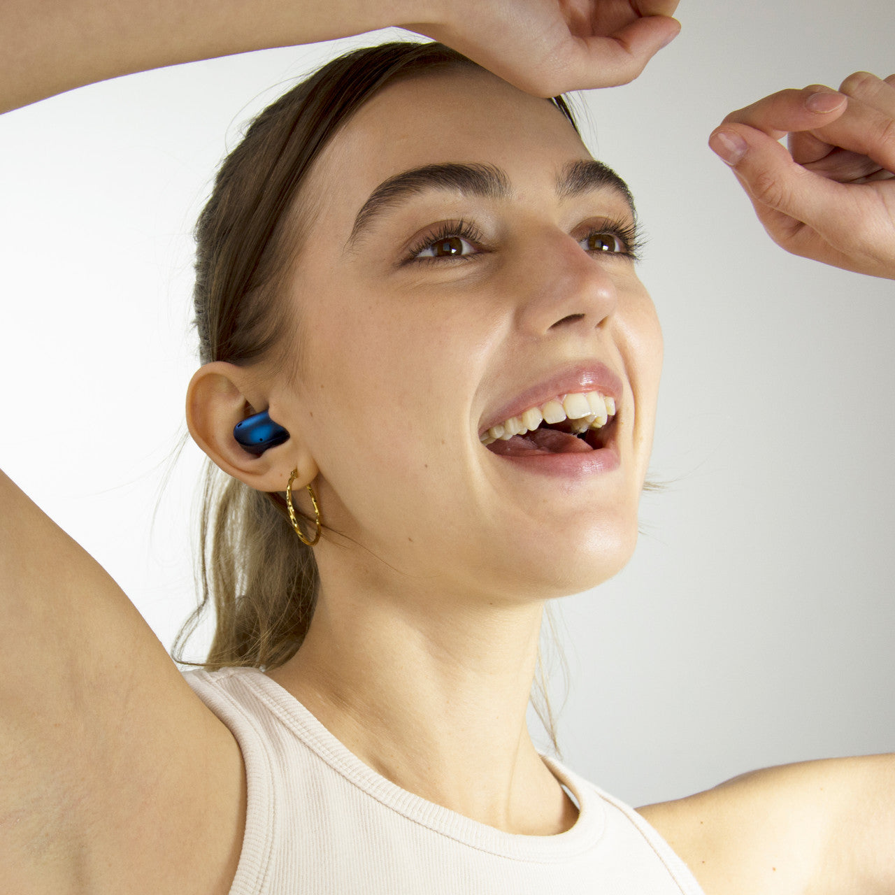 Image of Pebbles Low Profile Wireless Earbuds.