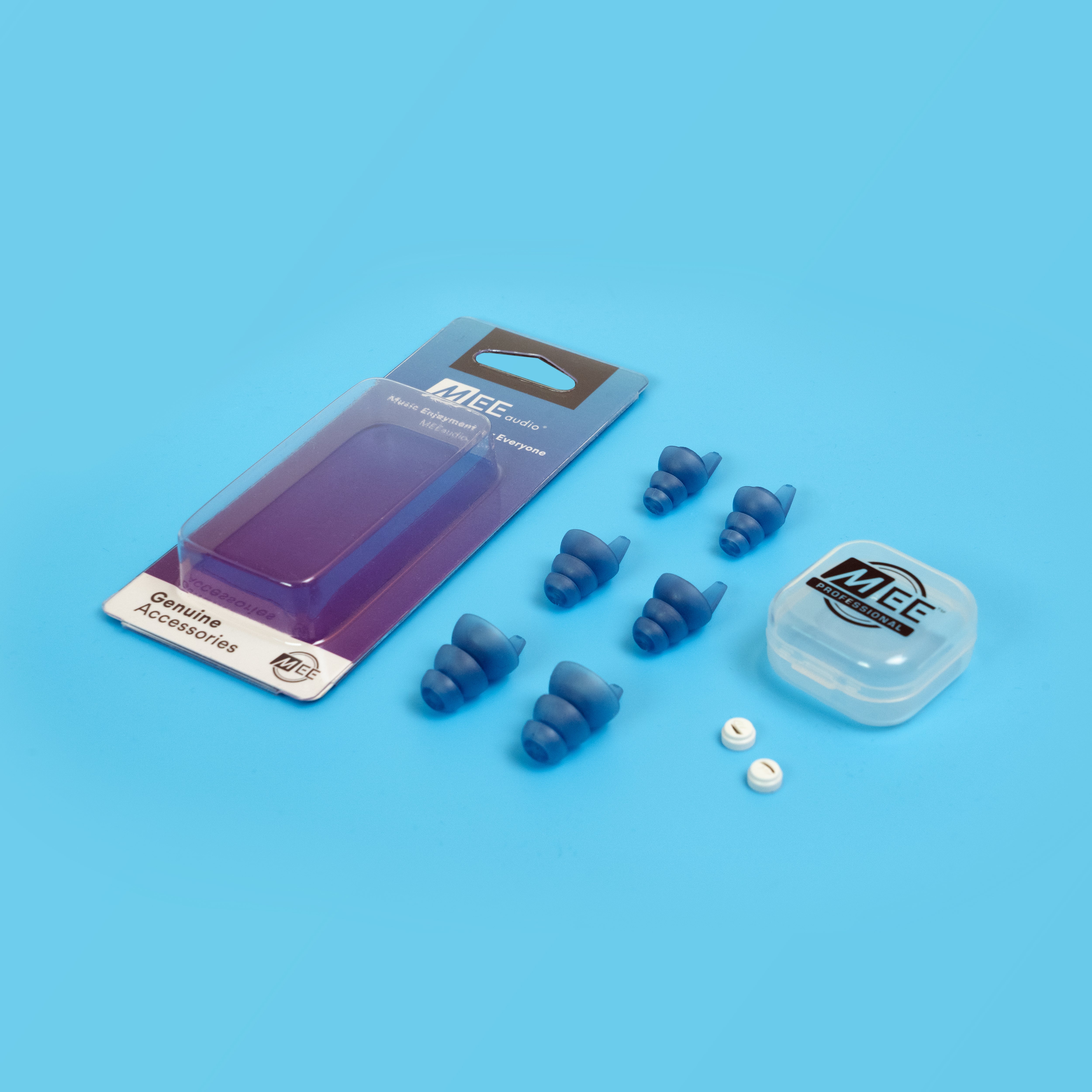 set of earplugs with its case