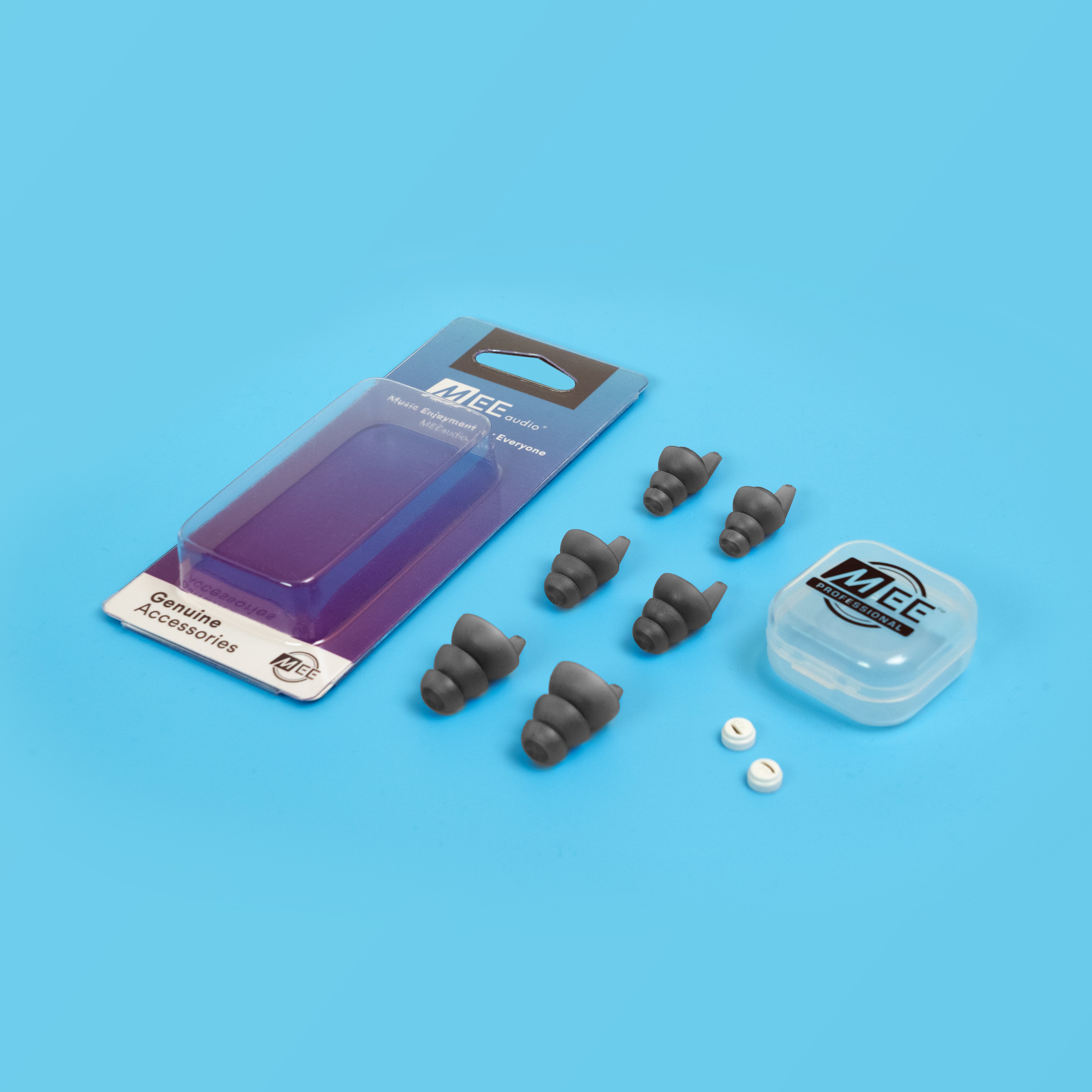 set of earplugs with its case