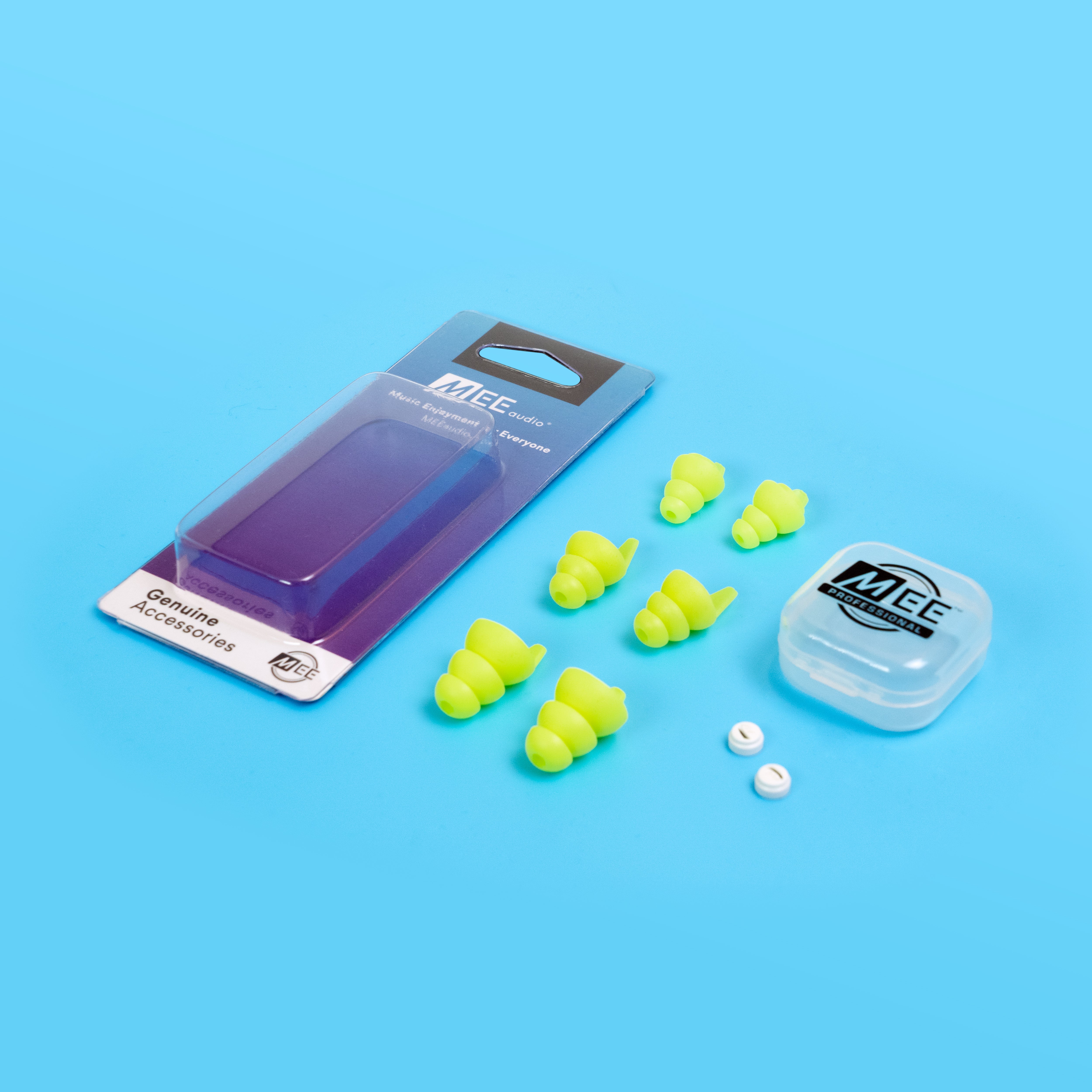 set of earplugs with its case