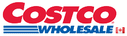 Logo of costco wholesale featuring the word "costco" in bold red letters with "wholesale" underneath, alongside a blue and red heart design next to the text.