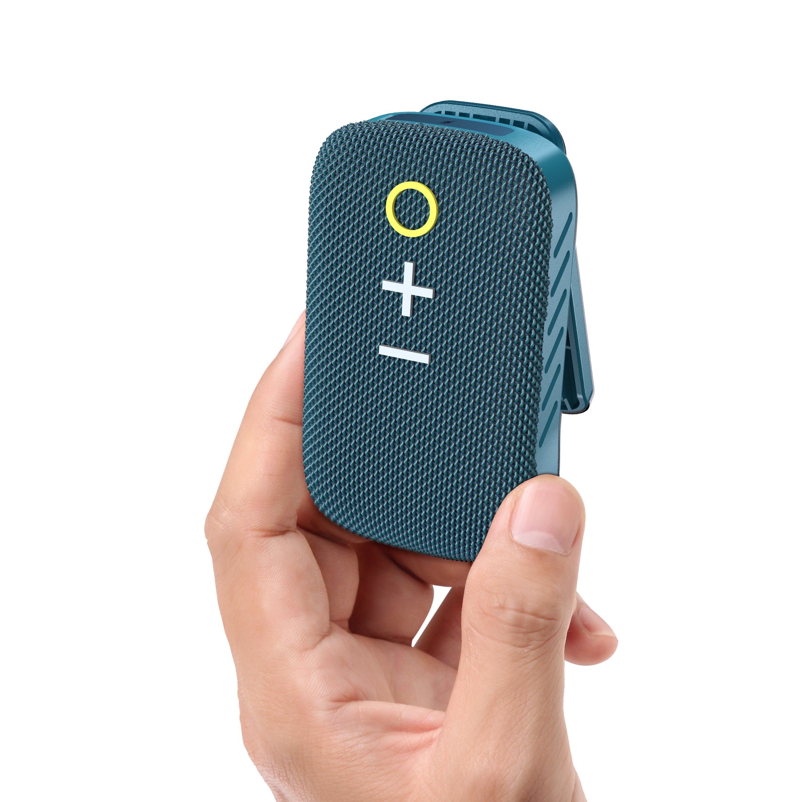 hand holding speaker