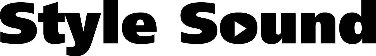 Logo featuring the words "style sound" in a bold, stylistic black font with a modern design.