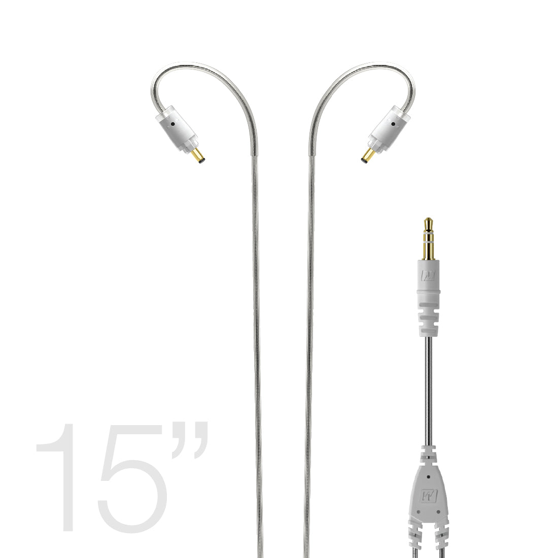 Image of 15 inch clear audio cable for MX PRO and M6 PRO In-Ear Monitors.