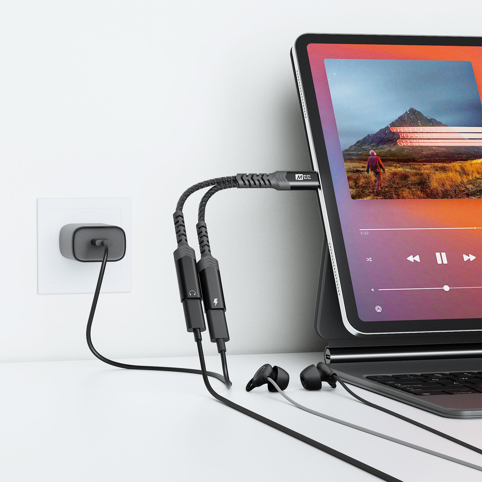 USB-C Audio & Charging Splitter: Use USB Headphones While Charging Your Device