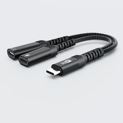 USB-C Audio & Charging Splitter: Use USB Headphones While Charging Your Device