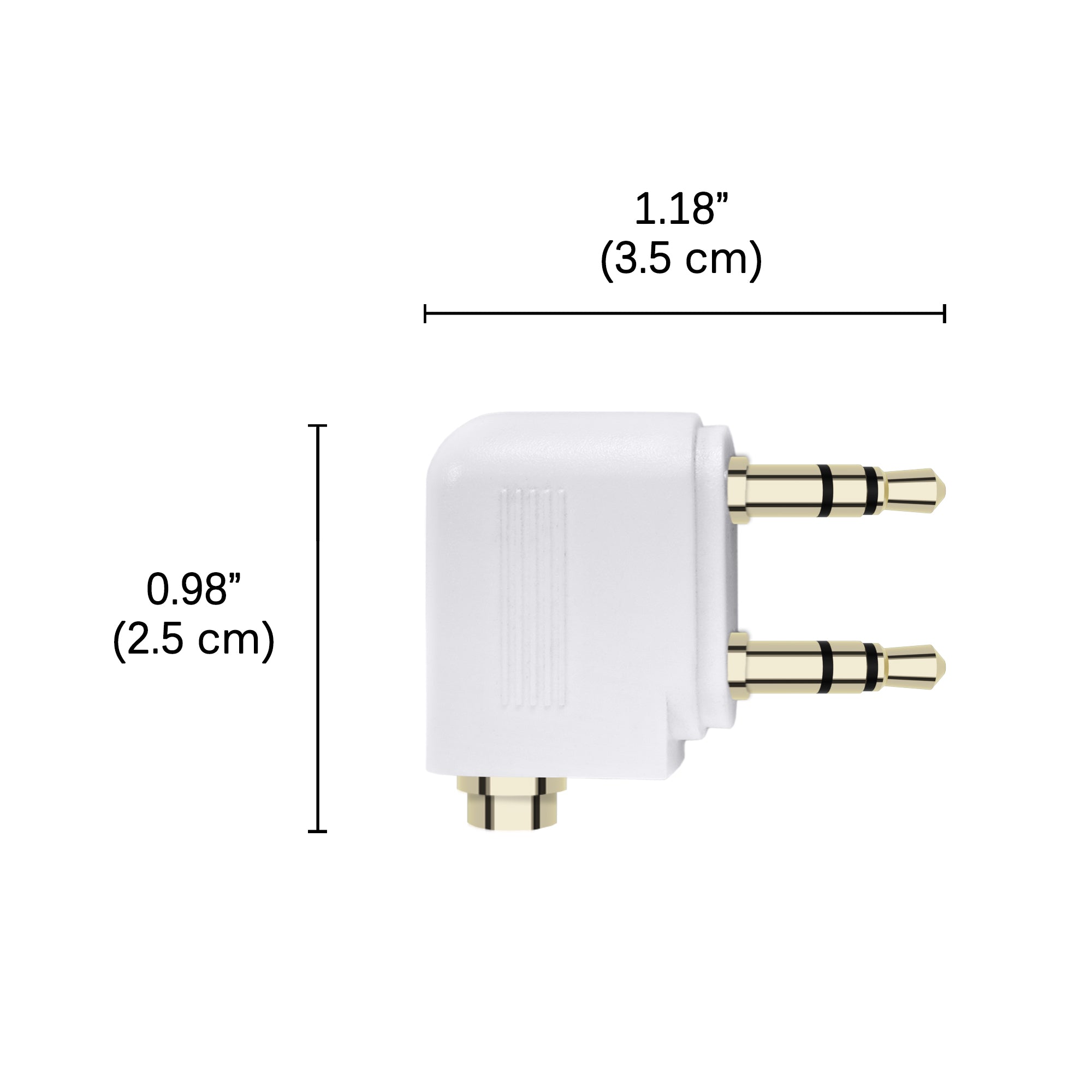 4pcs Airplane Headphone Adapters - Gold Plated, 3.5mm Stereo Jack