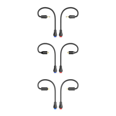 Set of 3 interchangeable connectors to fit a wide range of popular in-ear monitors: MMCX, 2-pin (0.78 mm), and DC for MEE audio BT3 Bluetooth Wireless Adapter Cable