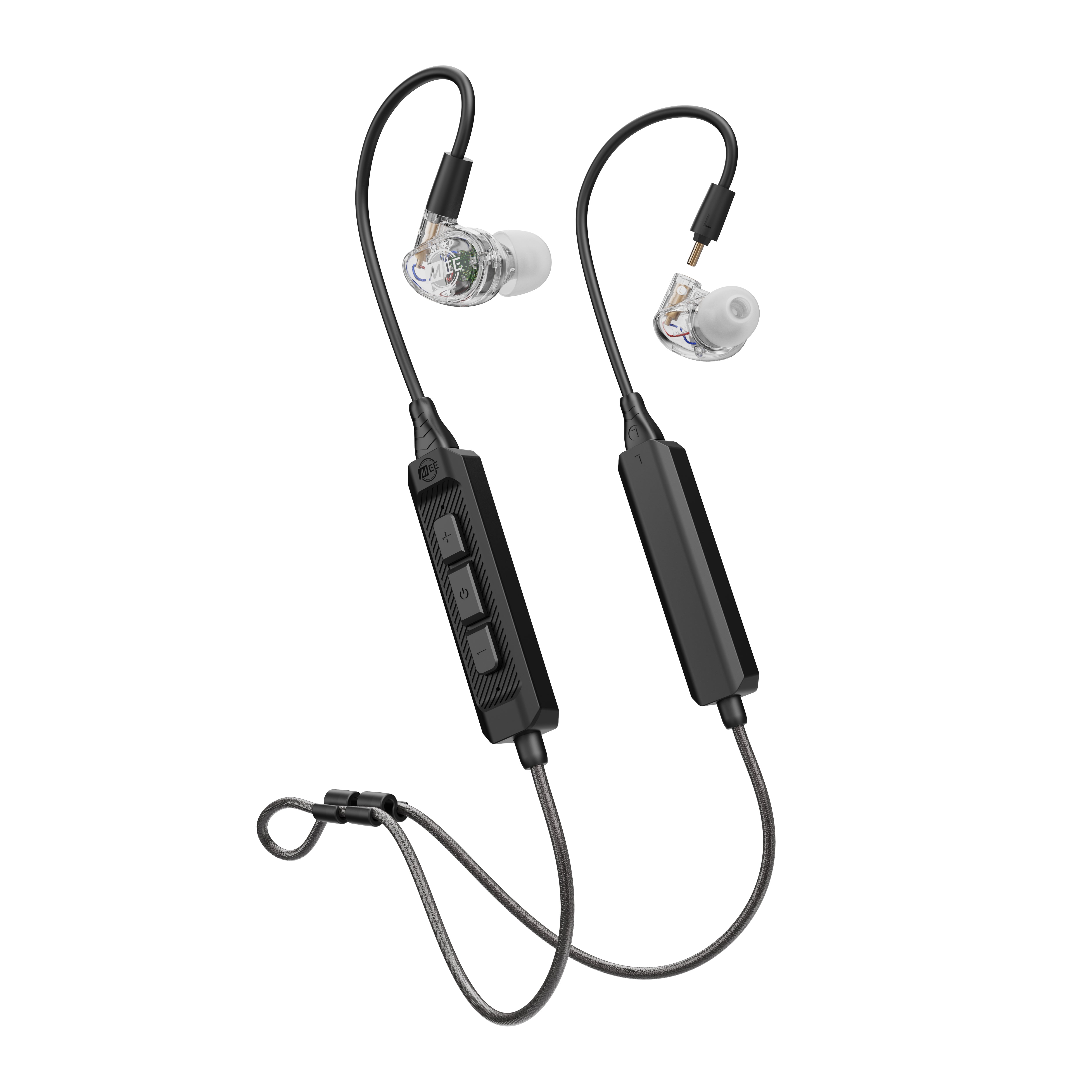 MEE audio MX1 PRO Musicians' In-Ear Monitors Wired + Wireless Combo Pack: Includes MX1 PRO Dynamic Driver IEMs, 2 Cables, and BT3 Hi-Res Bluetooth Audio Adapter w/aptX, LDAC & Built-in Headset (Clear)