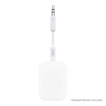 example of short cable plugged into a inflight airplane transmitter and car bluetooth receiver like the MEE audio Connect Air Pro CA2