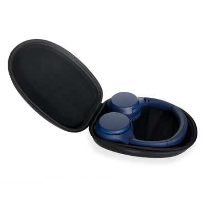 An open Premium Carrying Case  with a Headphone inside 