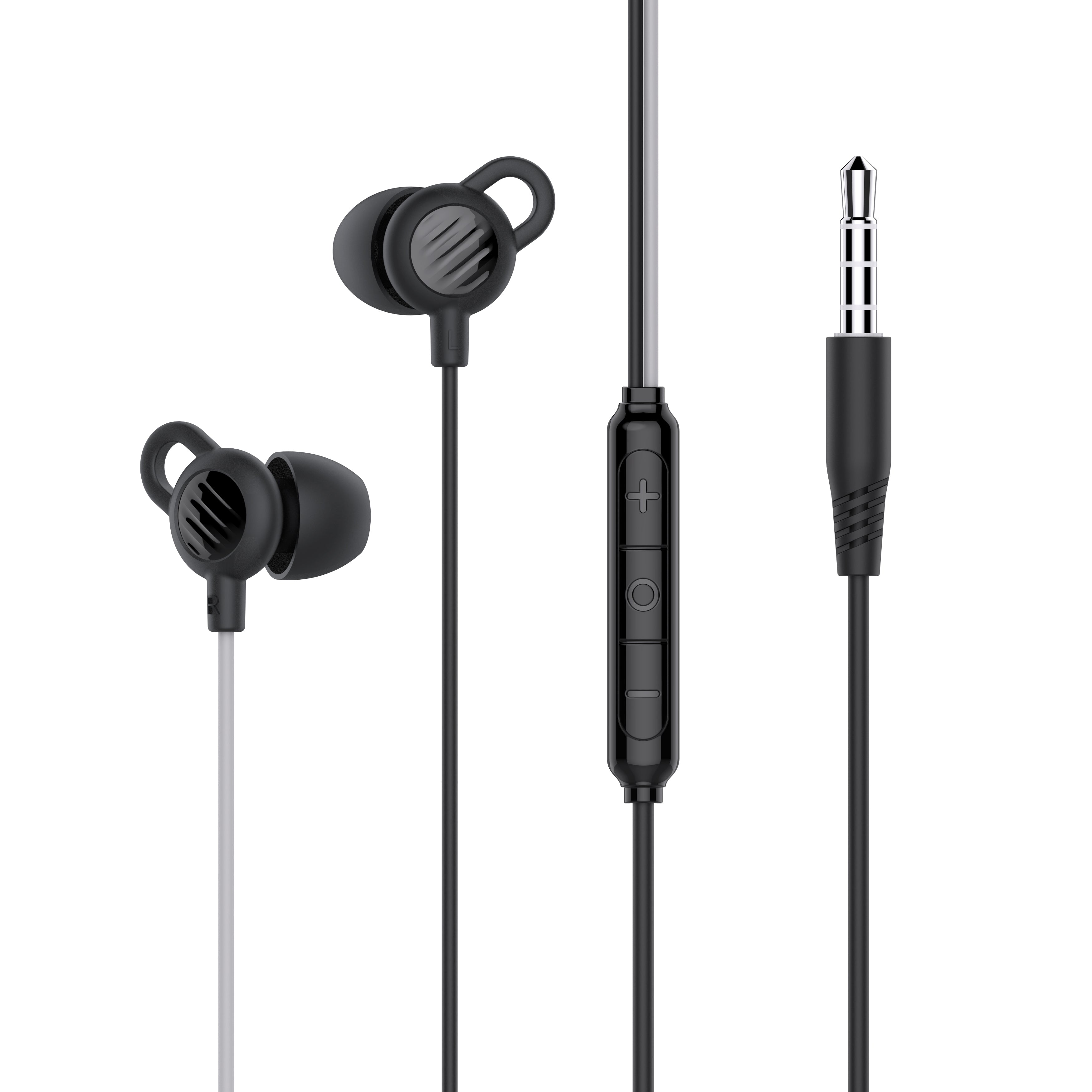 MEE audio SleepTones 3.5mm Wired Sleeping Earbuds for Side Sleepers With Lightweight Low-Profile Silicone Earpieces for a Comfortable Fit, Built-In Mic, & Volume Controls (3.5mm Plug)