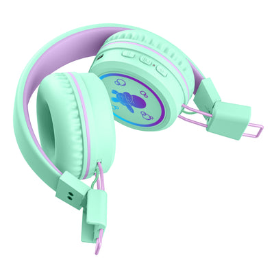 Image of MEE audio KidJamz KJ55BT Bluetooth Wireless Safe Listening Headphones for Children with LED Lights, 85dB Volume Limiter, Microphone, & 40h battery; Kids Headset for School / iPhone / iPad / Tablet