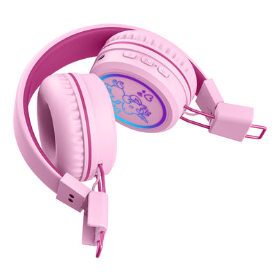 Image of MEE audio KidJamz KJ55BT Bluetooth Wireless Safe Listening Headphones for Children with LED Lights, 85dB Volume Limiter, Microphone, & 40h battery; Kids Headset for School / iPhone / iPad / Tablet