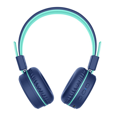 Image of MEE audio KidJamz KJ55BT Bluetooth Wireless Safe Listening Headphones for Children with LED Lights, 85dB Volume Limiter, Microphone, & 40h battery; Kids Headset for School / iPhone / iPad / Tablet