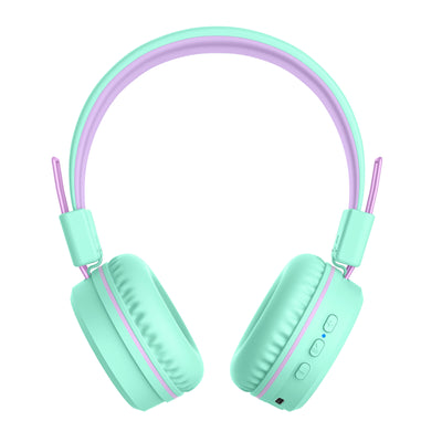 Image of MEE audio KidJamz KJ55BT Bluetooth Wireless Safe Listening Headphones for Children with LED Lights, 85dB Volume Limiter, Microphone, & 40h battery; Kids Headset for School / iPhone / iPad / Tablet