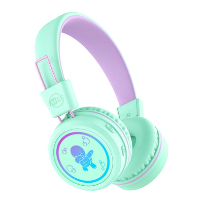 Image of MEE audio KidJamz KJ55BT Bluetooth Wireless Safe Listening Headphones for Children with LED Lights, 85dB Volume Limiter, Microphone, & 40h battery; Kids Headset for School / iPhone / iPad / Tablet