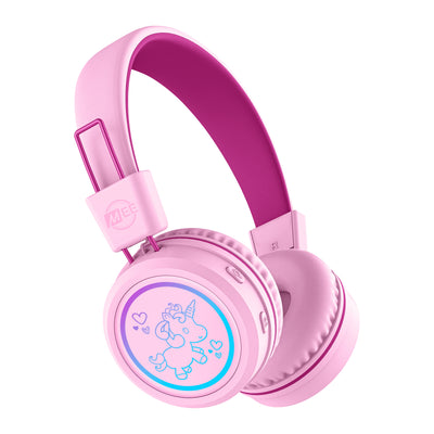 Image of MEE audio KidJamz KJ55BT Bluetooth Wireless Safe Listening Headphones for Children with LED Lights, 85dB Volume Limiter, Microphone, & 40h battery; Kids Headset for School / iPhone / iPad / Tablet