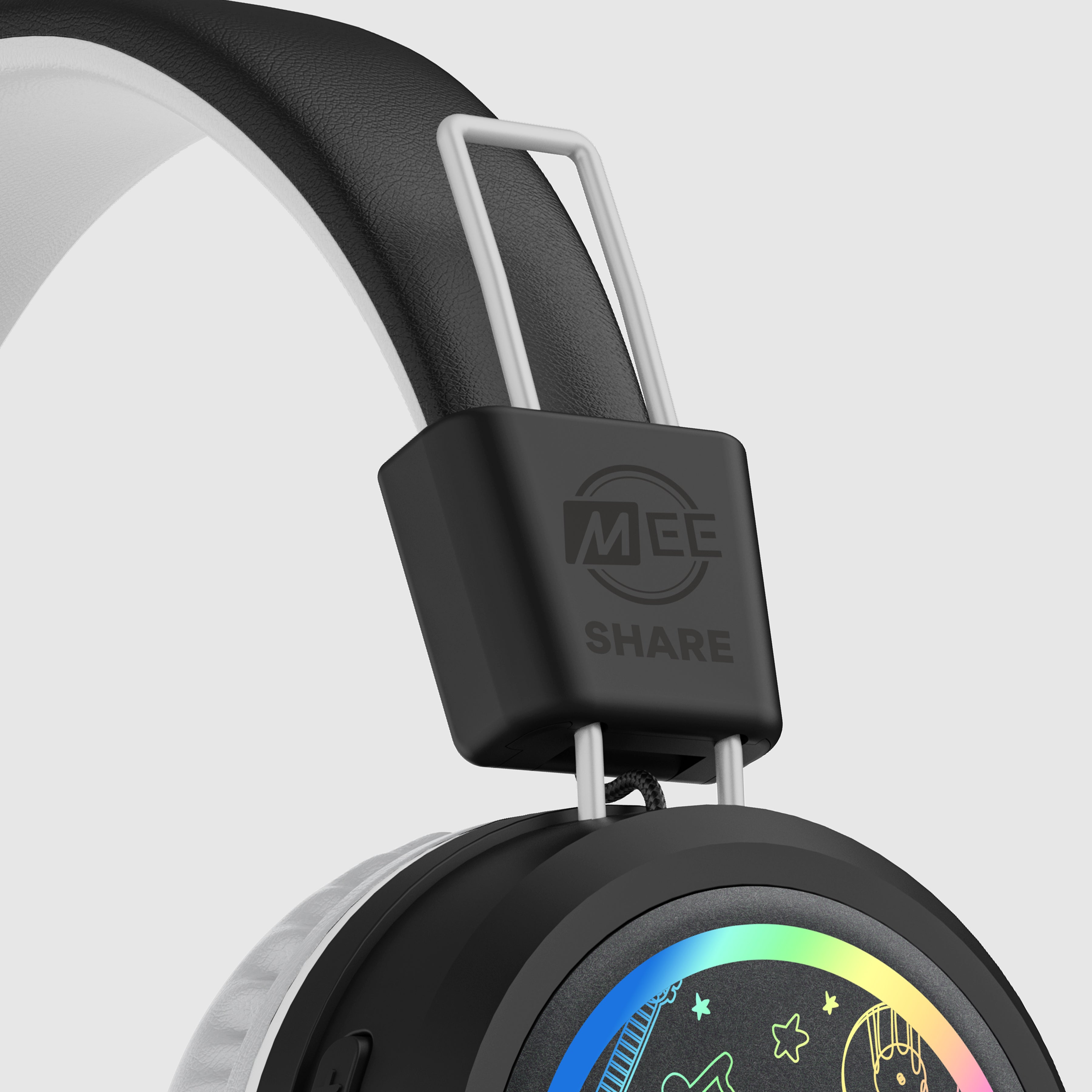 MEE audio KidJamz Share Bluetooth Wireless Headphones for Kids with Multipoint, LED Lights, 85dB Volume Limiter, Microphone, 40h battery; Childrens Headset for School/iPhone/iPad/Tablet