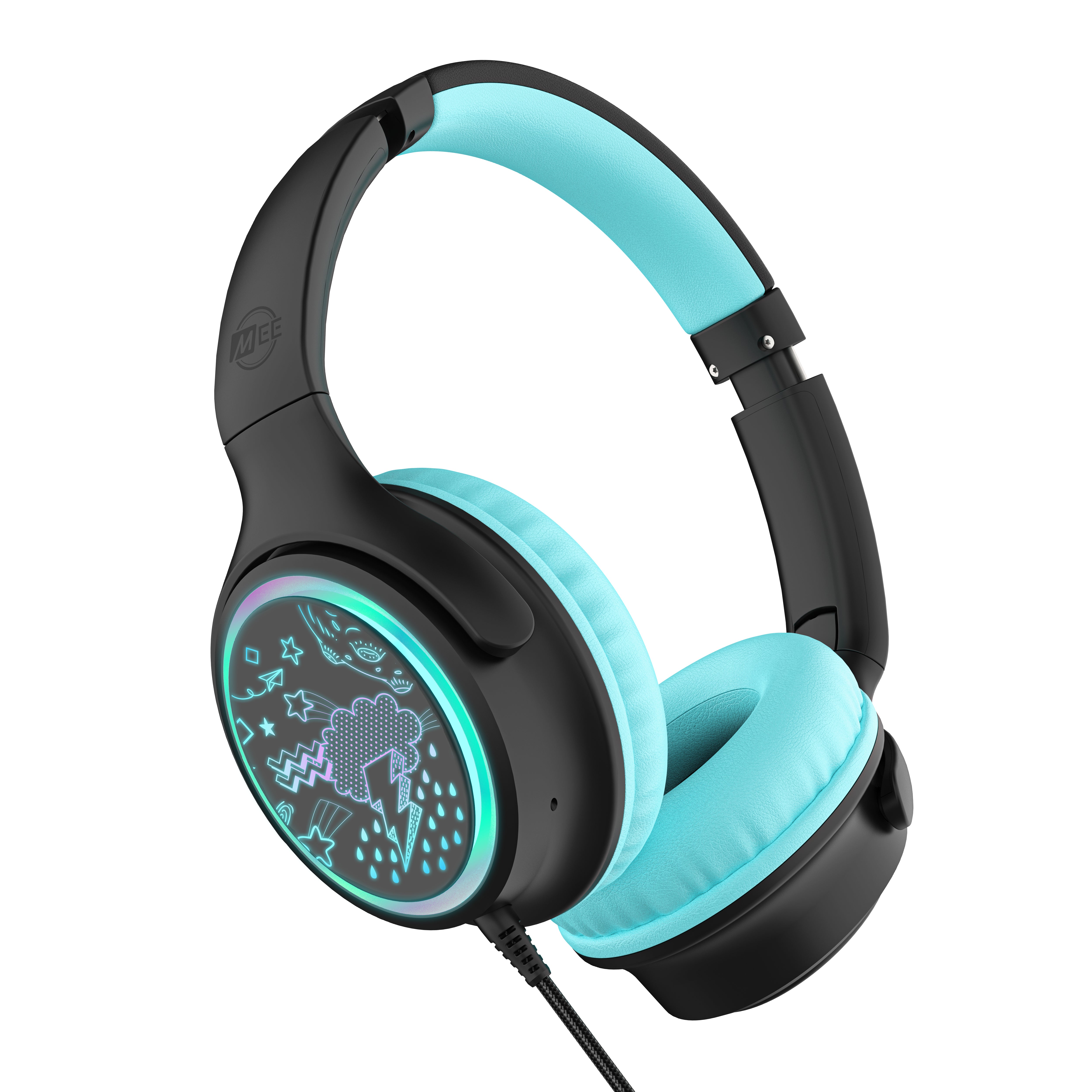 KidJamz KJ65U Safe Listening USB-C Over-Ear Headphones for Kids with LED Lights (USB Type C)