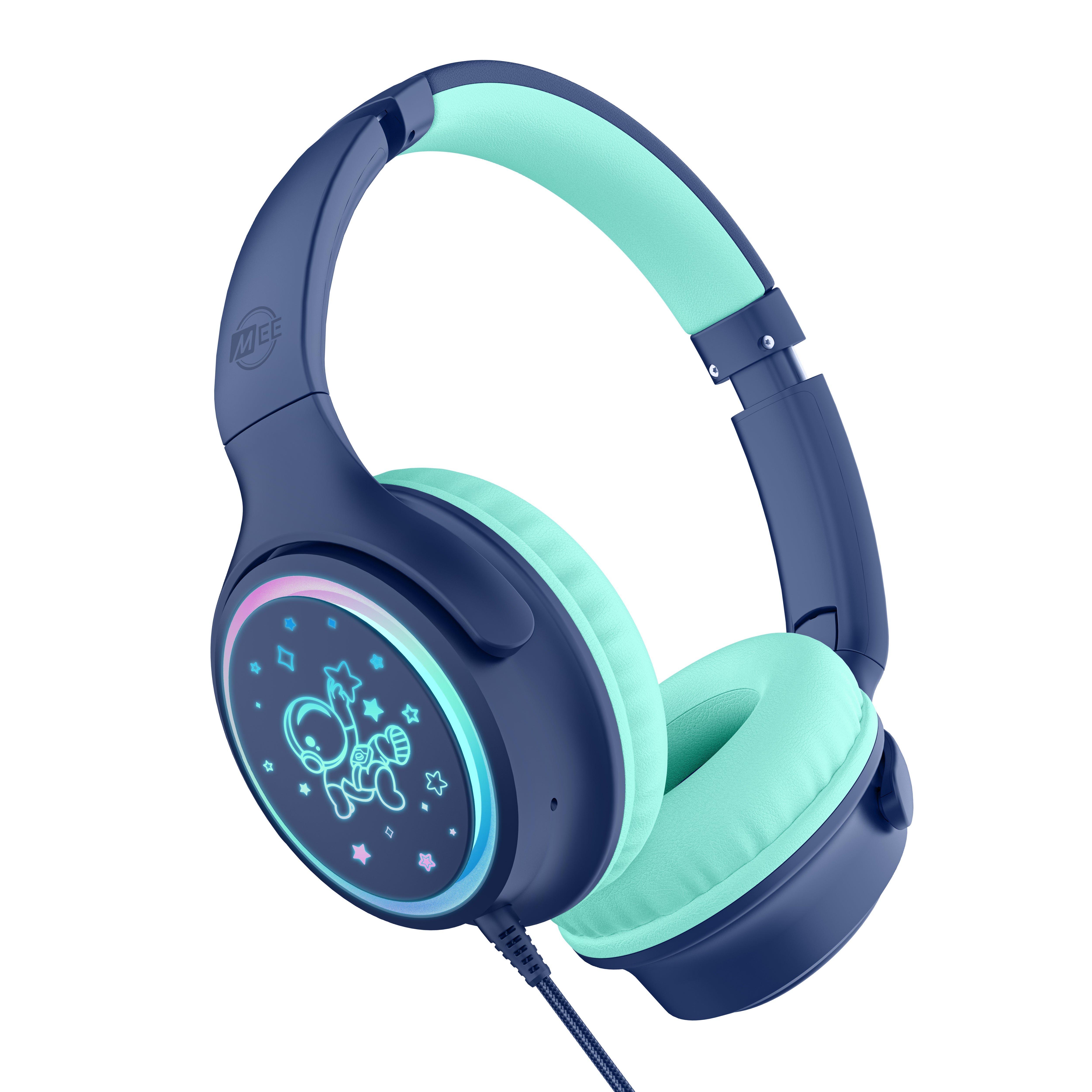 KidJamz KJ65U Safe Listening USB-C Over-Ear Headphones for Kids with LED Lights (USB Type C)