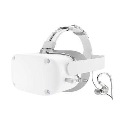 M6 VR Gaming In-Ear Headphones + Mounting System for Oculus Headsets on a white background