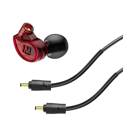 Image of Red M6 PRO Noise-Isolating Musician’s In-Ear Monitor and black cable