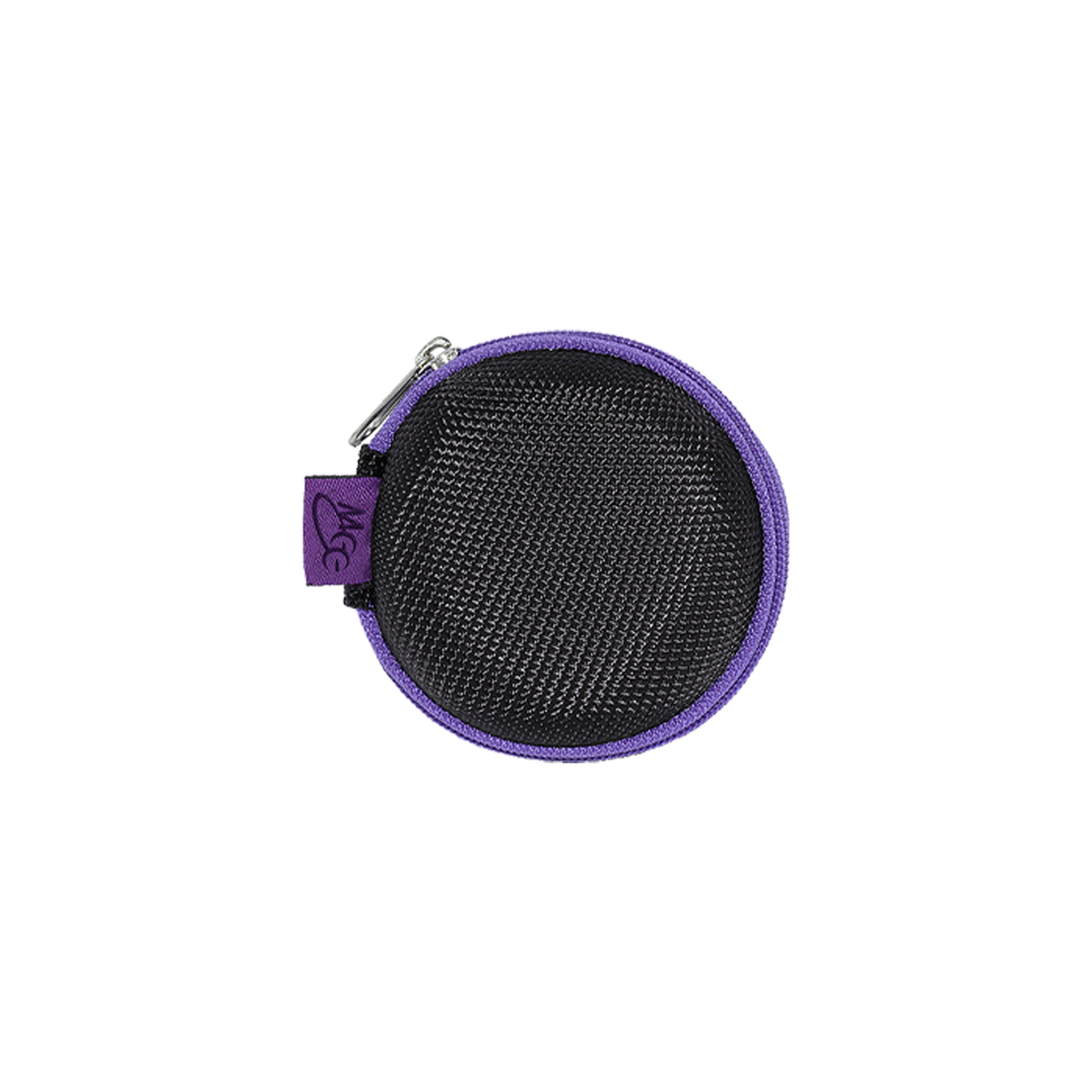Image of Nylon Round Zippered Carrying Case for Earphones.